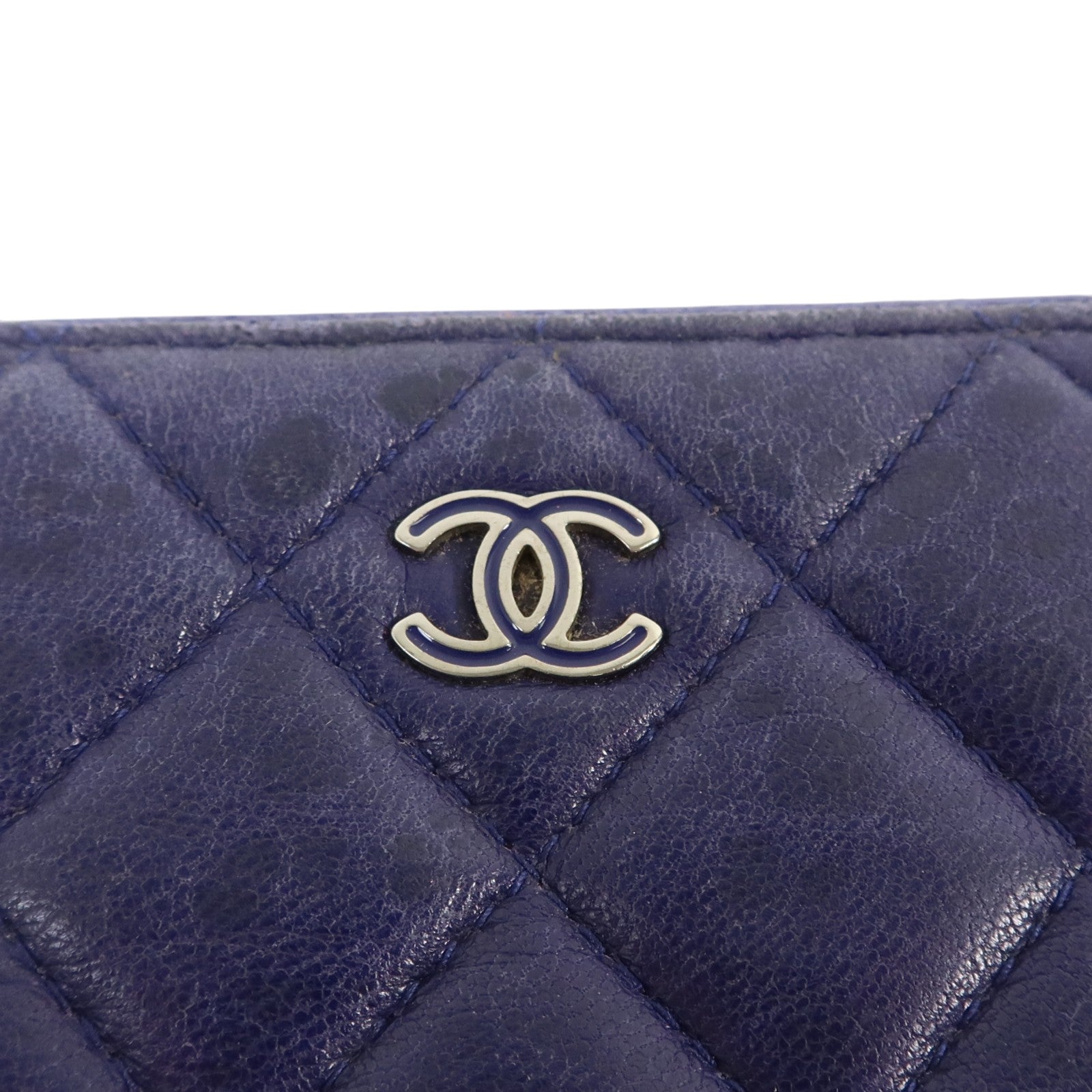 CHANEL 羊皮皮革Mini Zipped Pouch銀扣手拿包
