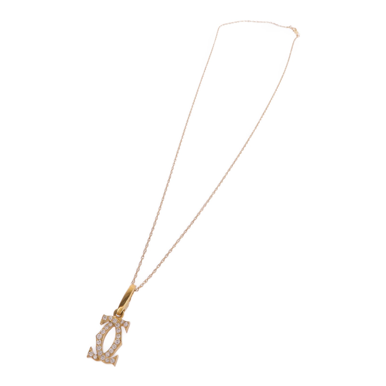 CARTIER 18K黃金/14K黃金2 C Necklace鑽石項鍊