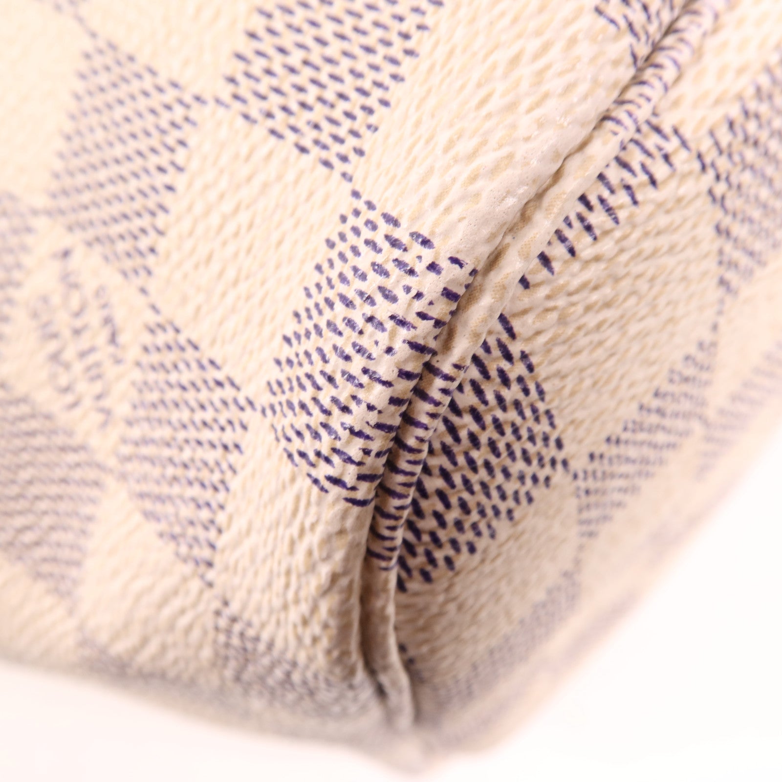 LOUIS VUITTON Damier Azur Neverfull MM金扣手挽袋