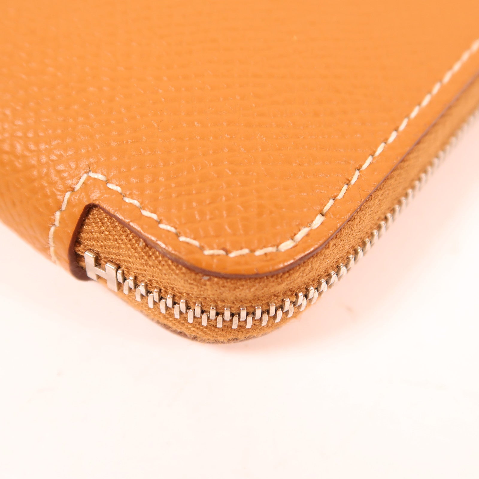 HERMES Epsom皮革Silk In Long Wallet銀扣長錢包Gold