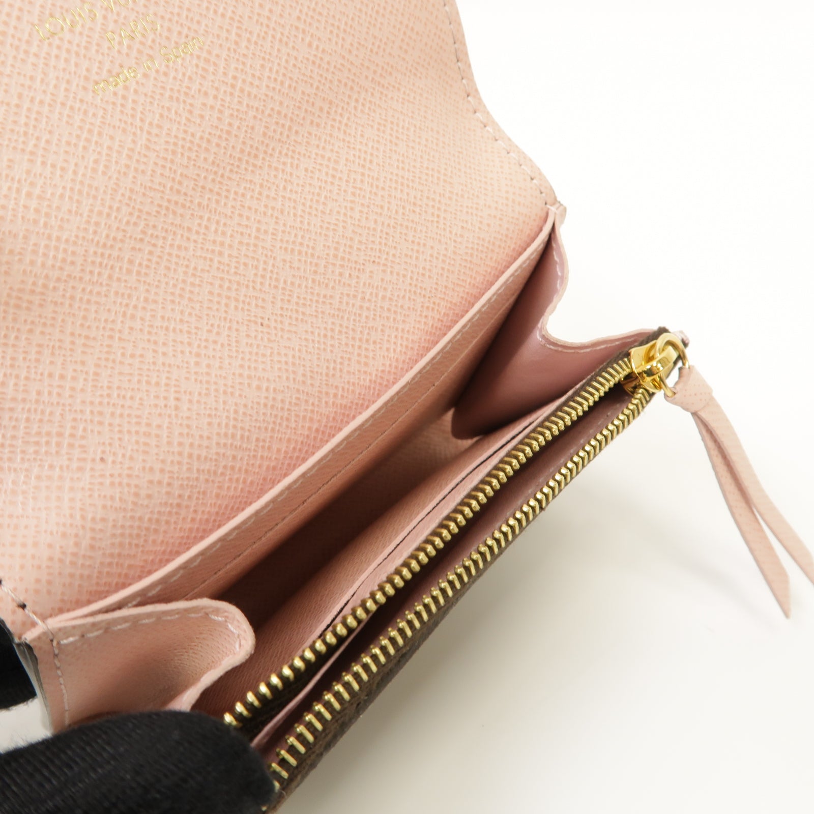 LOUIS VUITTON Monogram Rosalie金扣零錢包粉紅色/棕色