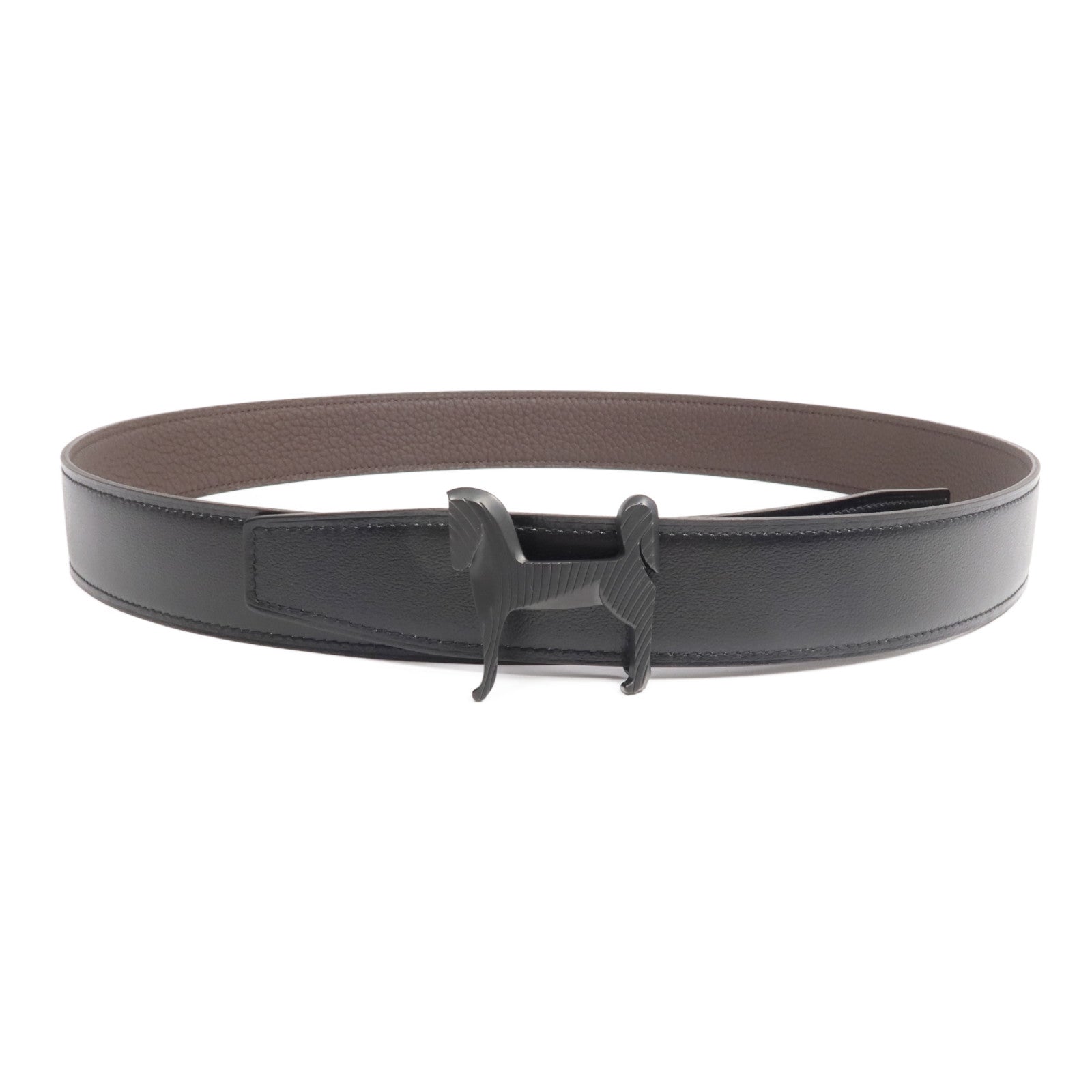 HERMES 【激減優惠】Togo/Box Calf皮革Belt皮帶Noir