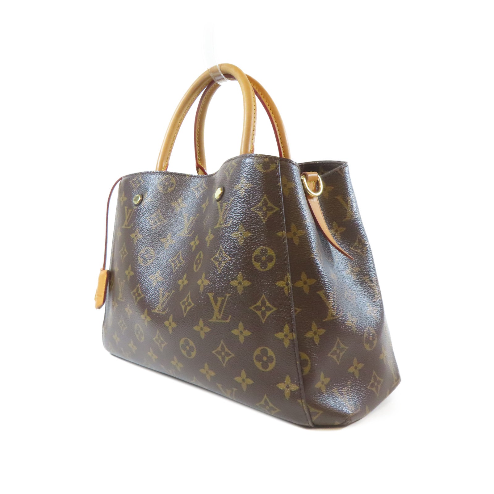 LOUIS VUITTON Monogram Montaigne MM金扣手挽肩背兩用袋啡色