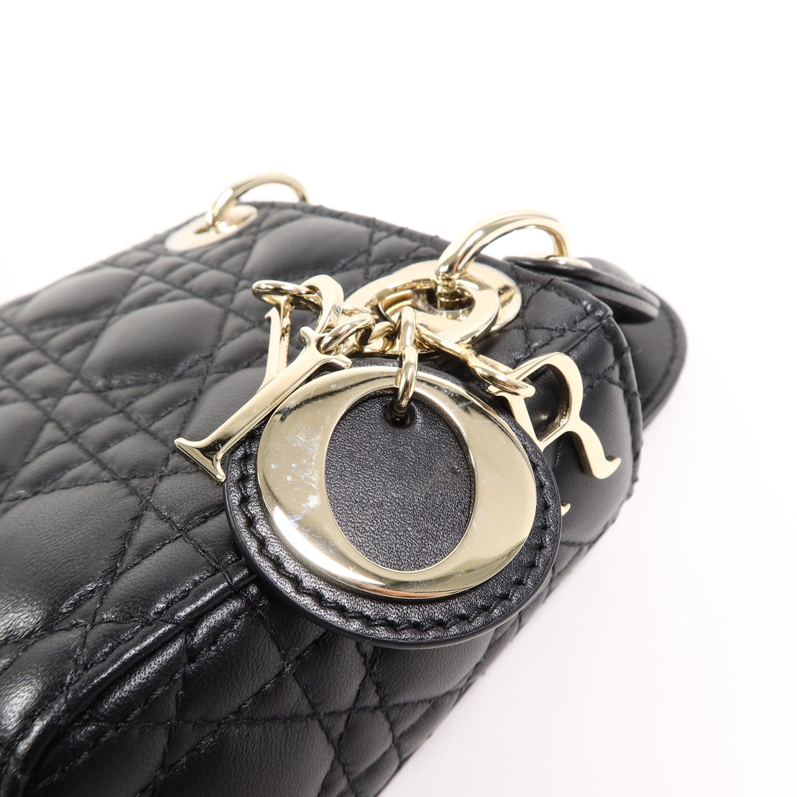 Dior 羊皮皮革Lady Dior Micro手挽肩背兩用袋