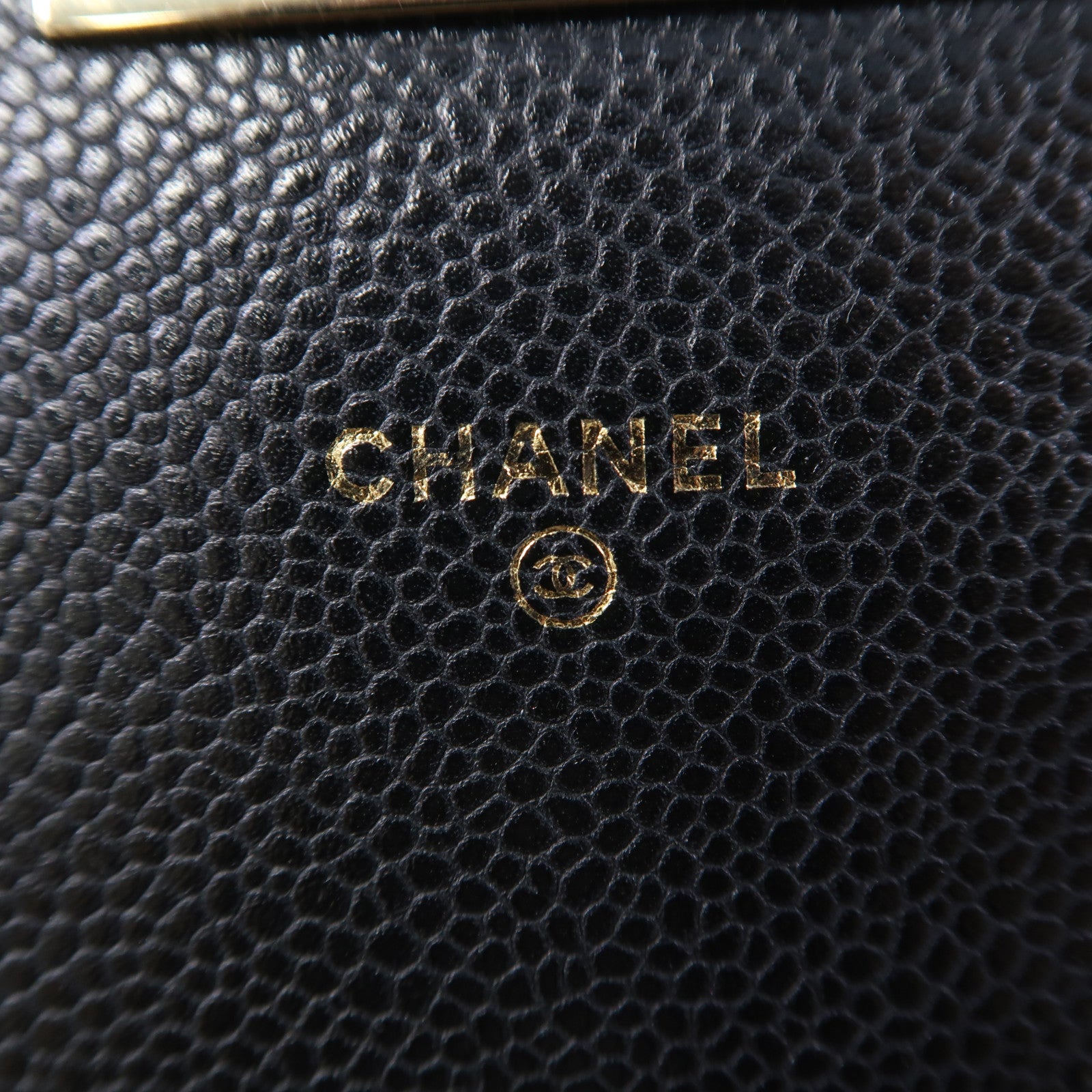 CHANEL 菱格羊皮皮革Chain Shoulder金扣鏈帶肩背袋黑色