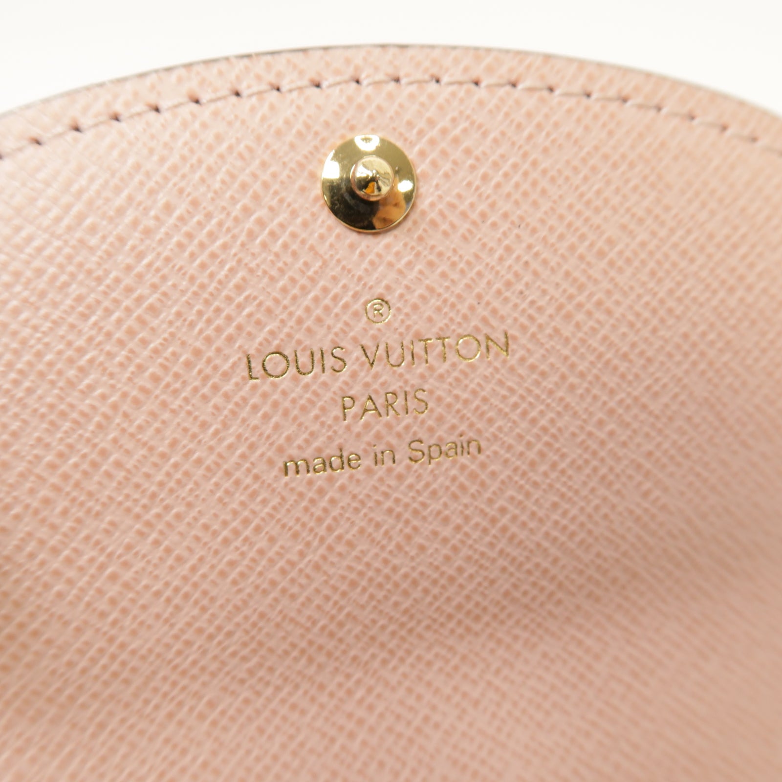 LOUIS VUITTON Monogram Rosalie金扣零錢包粉紅色/棕色