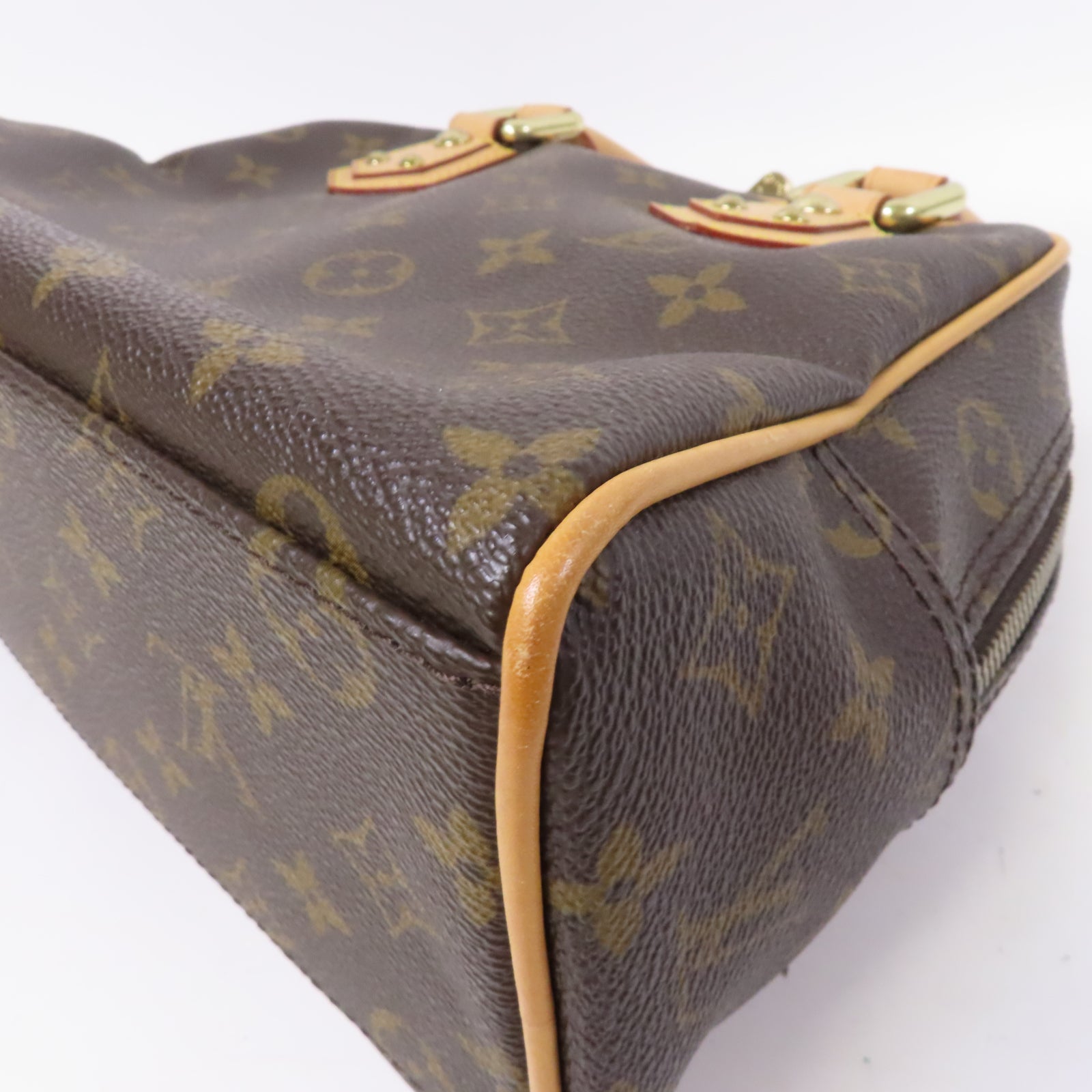 LOUIS VUITTON 【激減優惠】Monogram Manhattan PM金扣手挽袋啡色