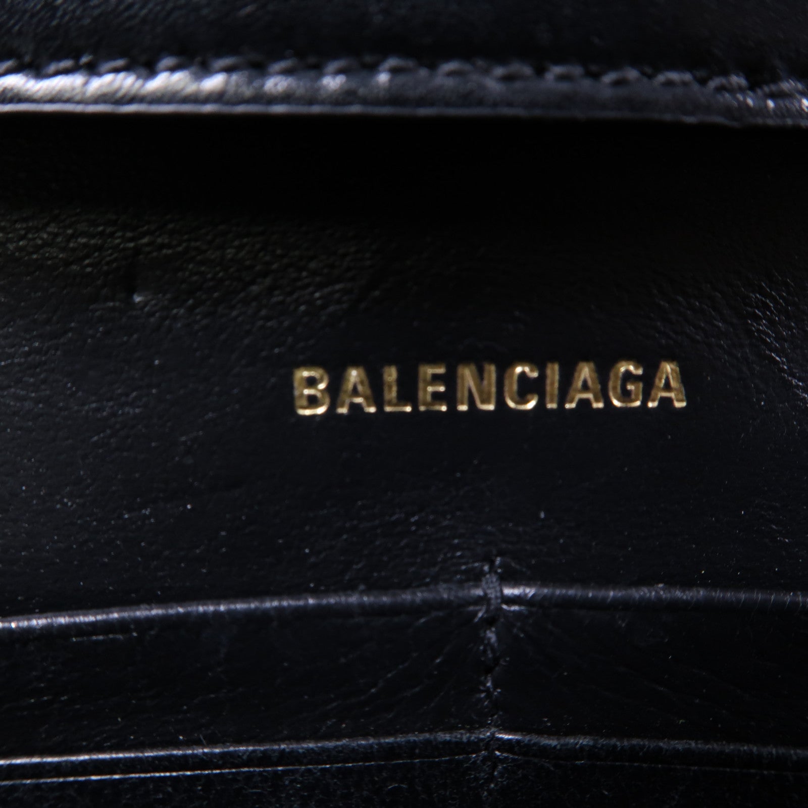 BALENCIAGA 牛皮皮革Hourglass金扣鏈帶肩背袋黑色