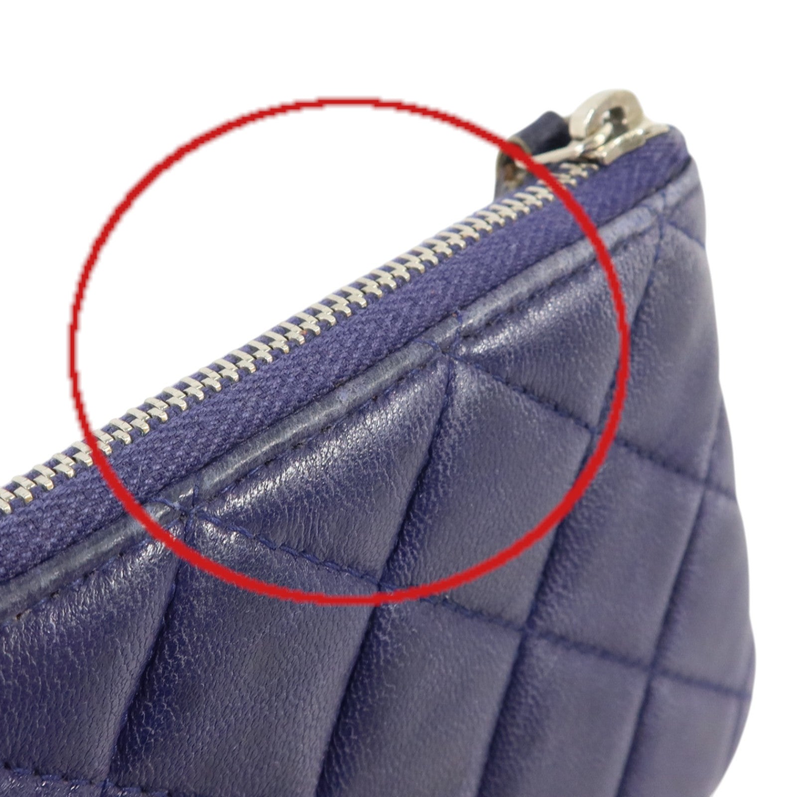 CHANEL 羊皮皮革Mini Zipped Pouch銀扣手拿包