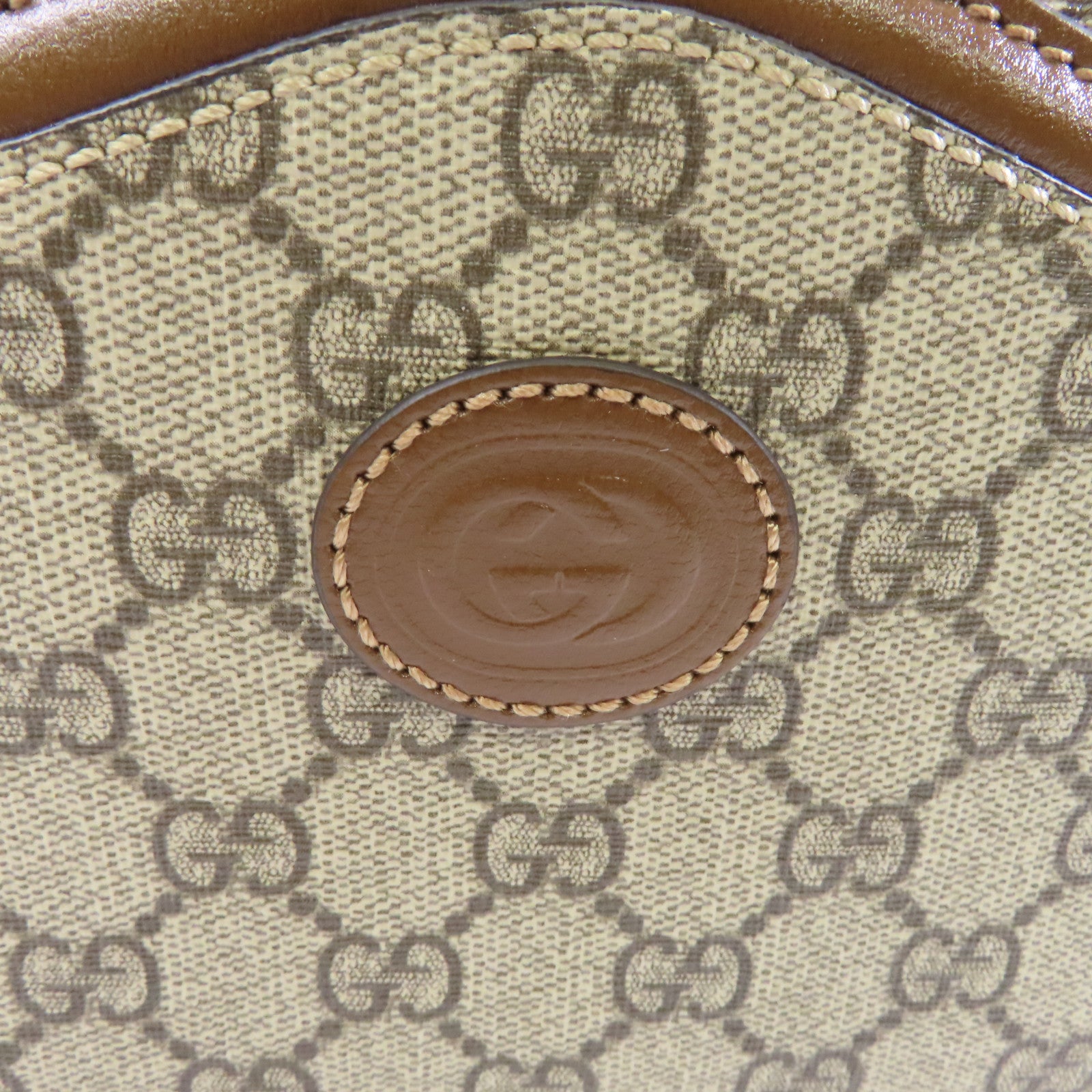 GUCCI 塗層帆布Interlocking G Bag金扣肩背袋啡色