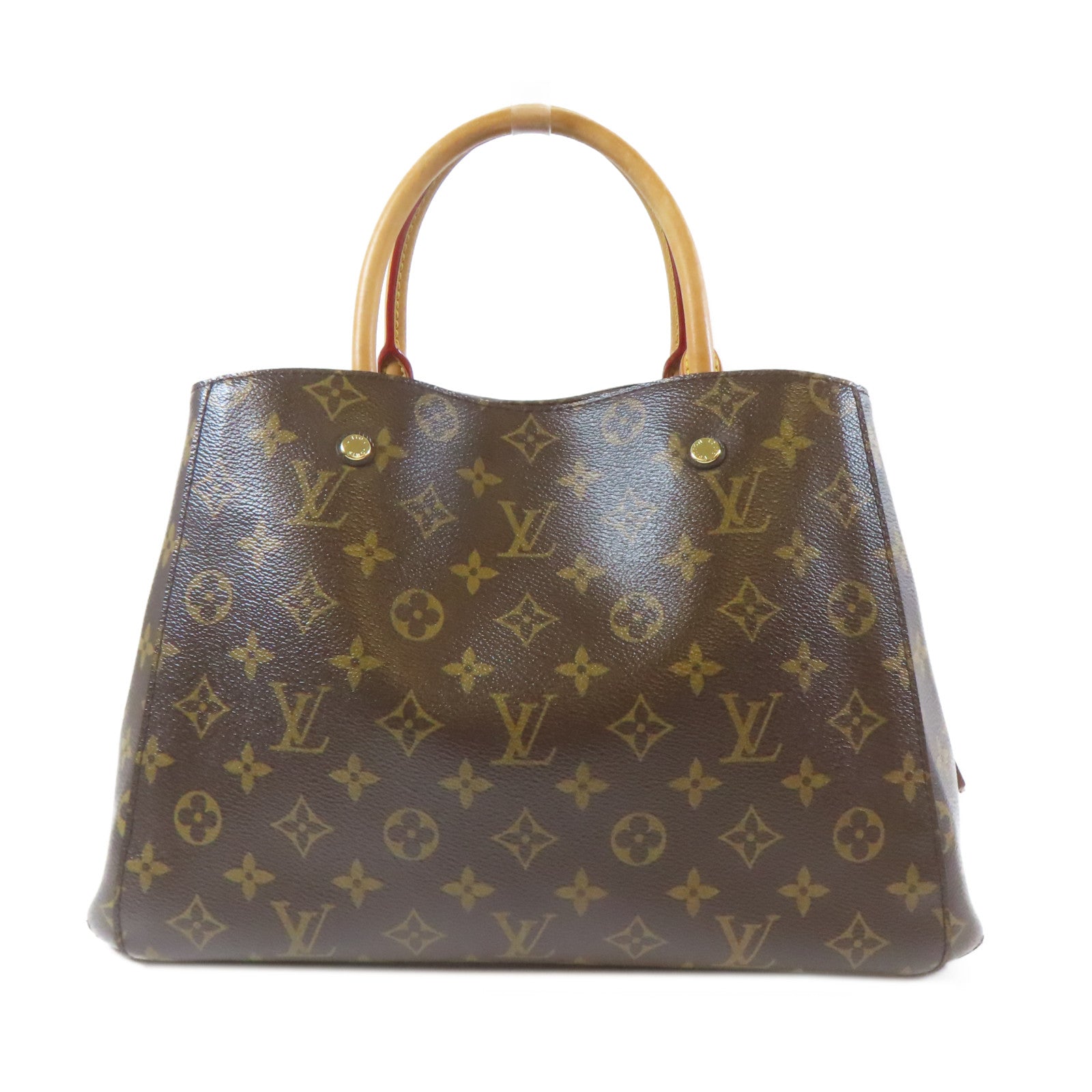 LOUIS VUITTON Monogram Montaigne MM金扣手挽肩背兩用袋啡色