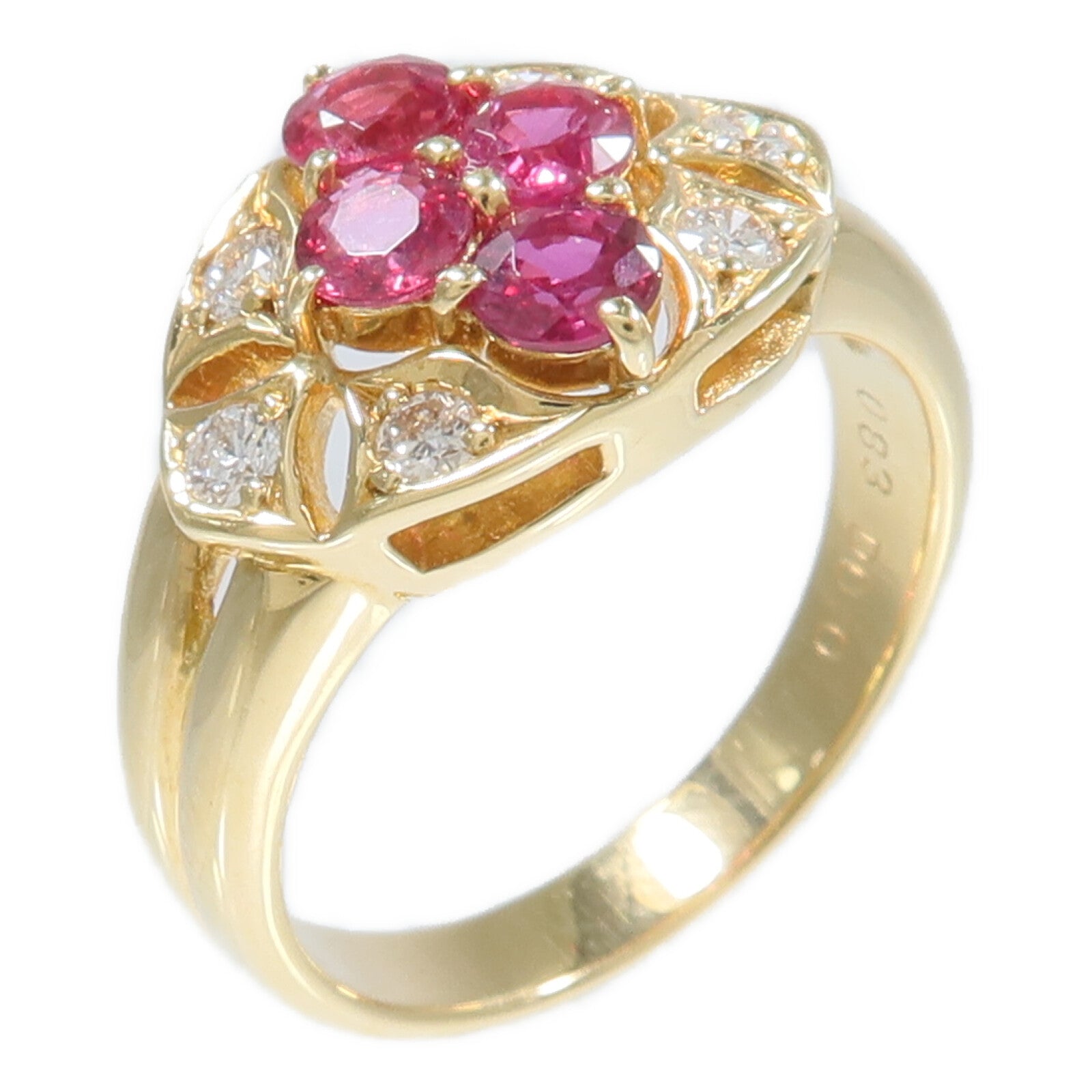 JEWELRY 18K黃金Ruby Diamond Ring紅寶石/鑽石戒指