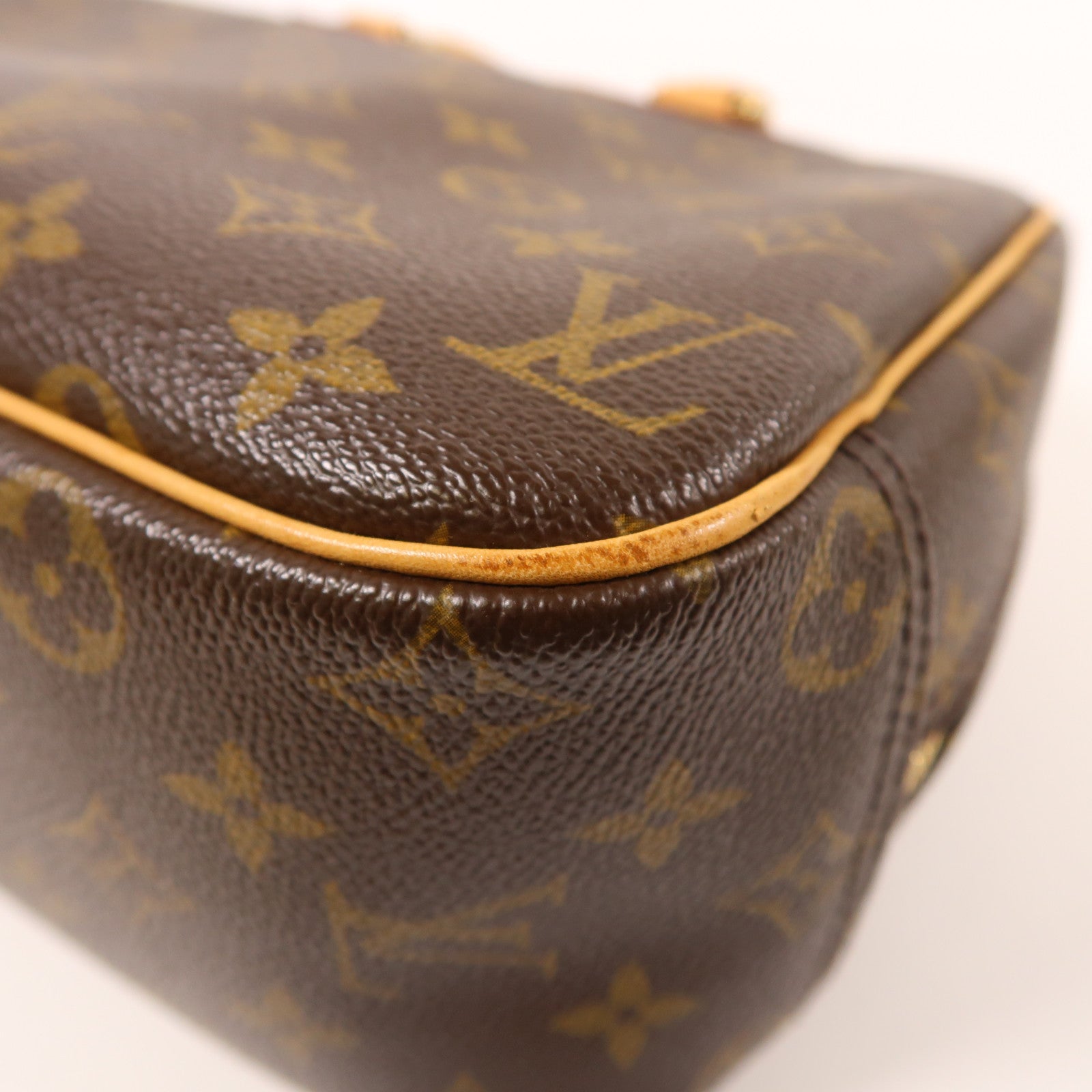 LOUIS VUITTON Monogram Trouville金扣手挽袋棕色
