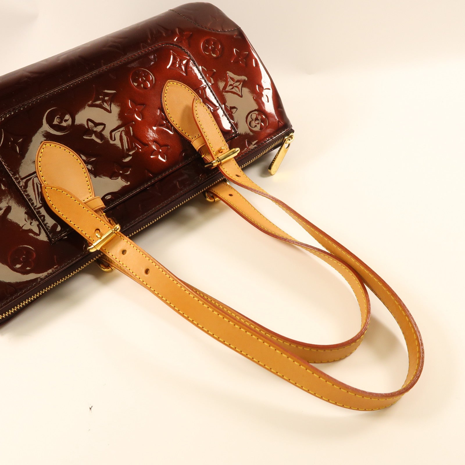 LOUIS VUITTON 【激減優惠】Vernis Rosewood Avenue金扣肩背袋酒紅色