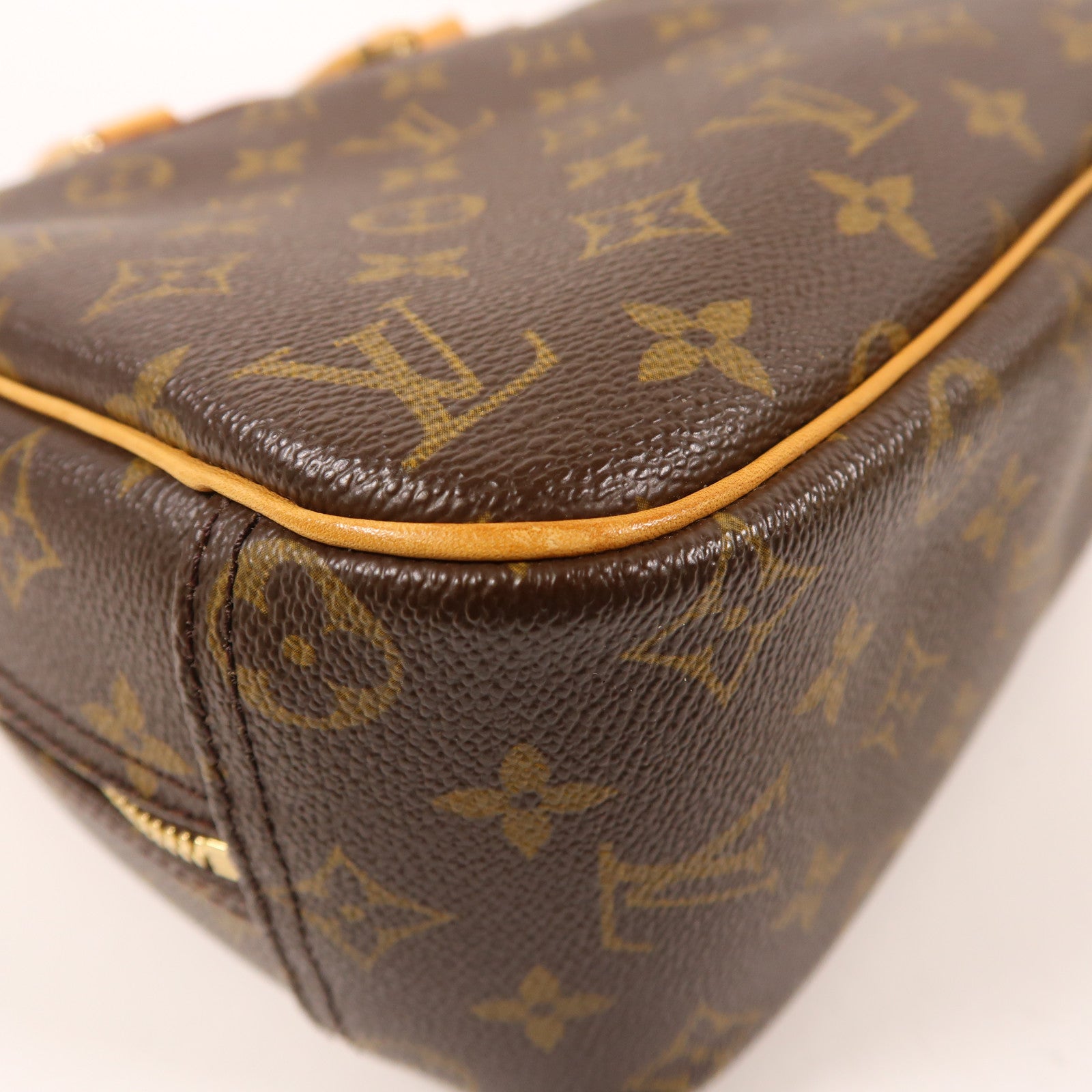 LOUIS VUITTON Monogram Trouville金扣手挽袋棕色
