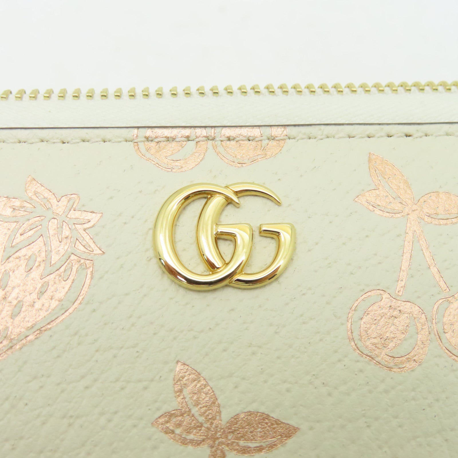 GUCCI 【激減優惠】牛皮皮革Long Wallet金扣長錢包米色