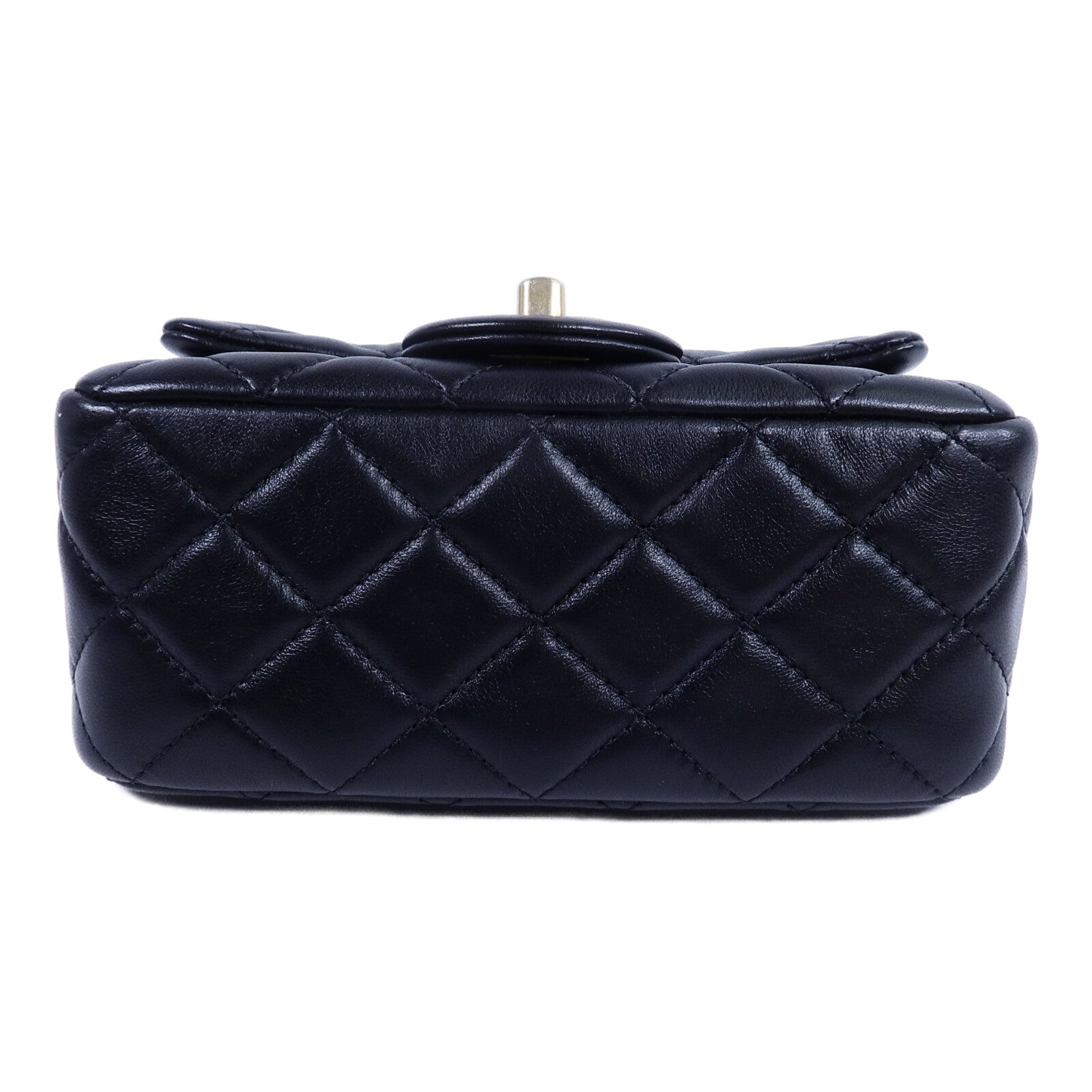 CHANEL 羊皮皮革Mini Classic 17 Gold Ball鏈帶肩背袋