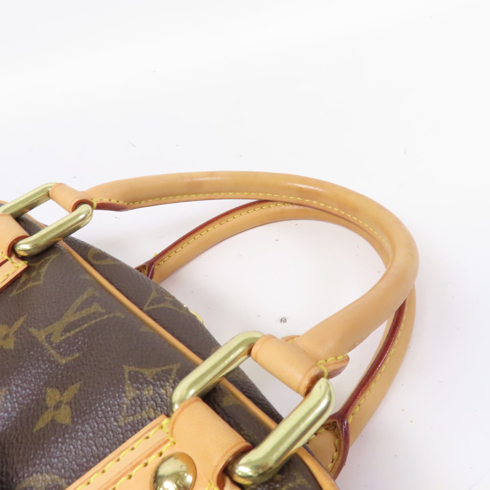 LOUIS VUITTON 【激減優惠】Monogram Manhattan PM金扣手挽袋啡色
