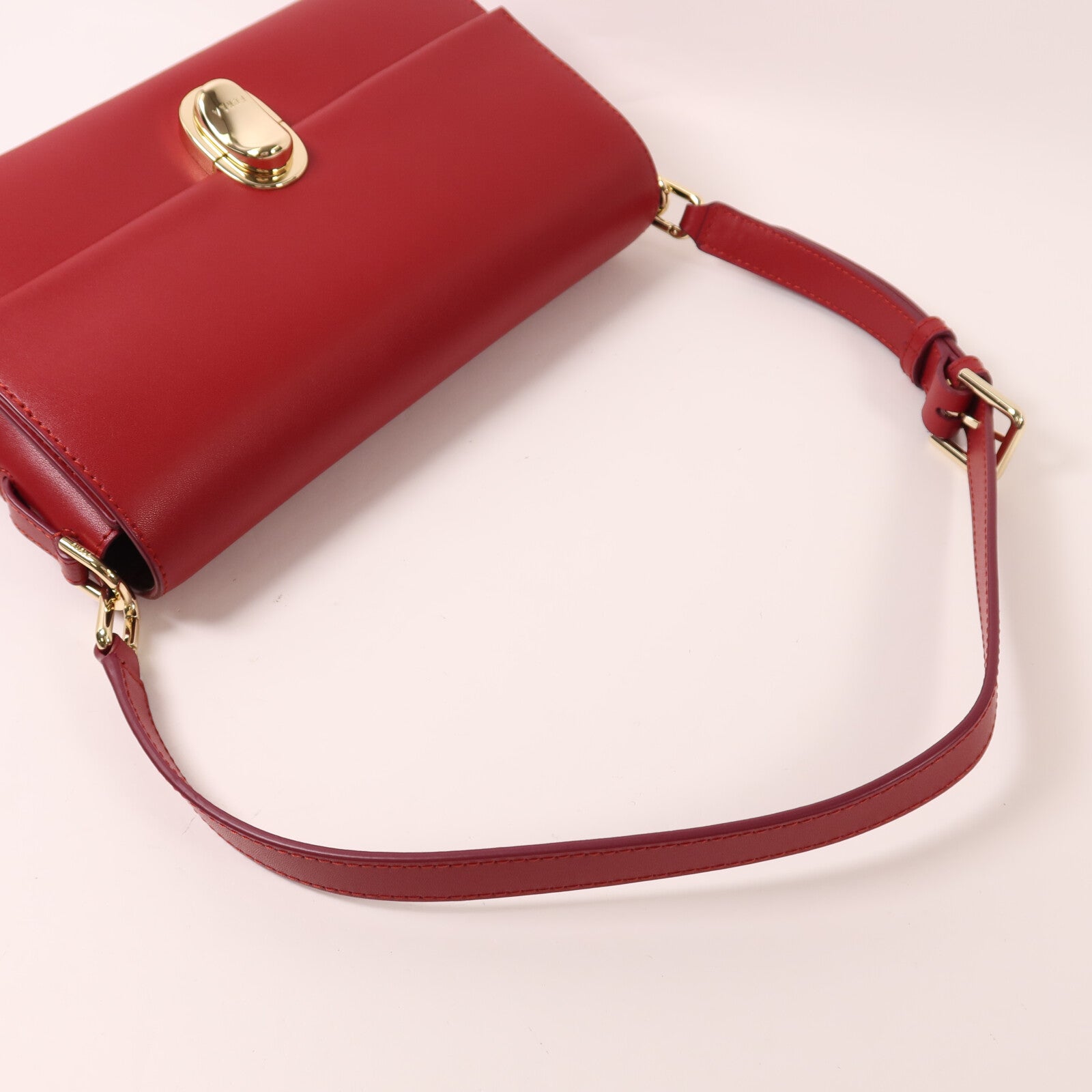 Furla 牛皮皮革Eclisse Crossbady金扣手挽肩背兩用袋