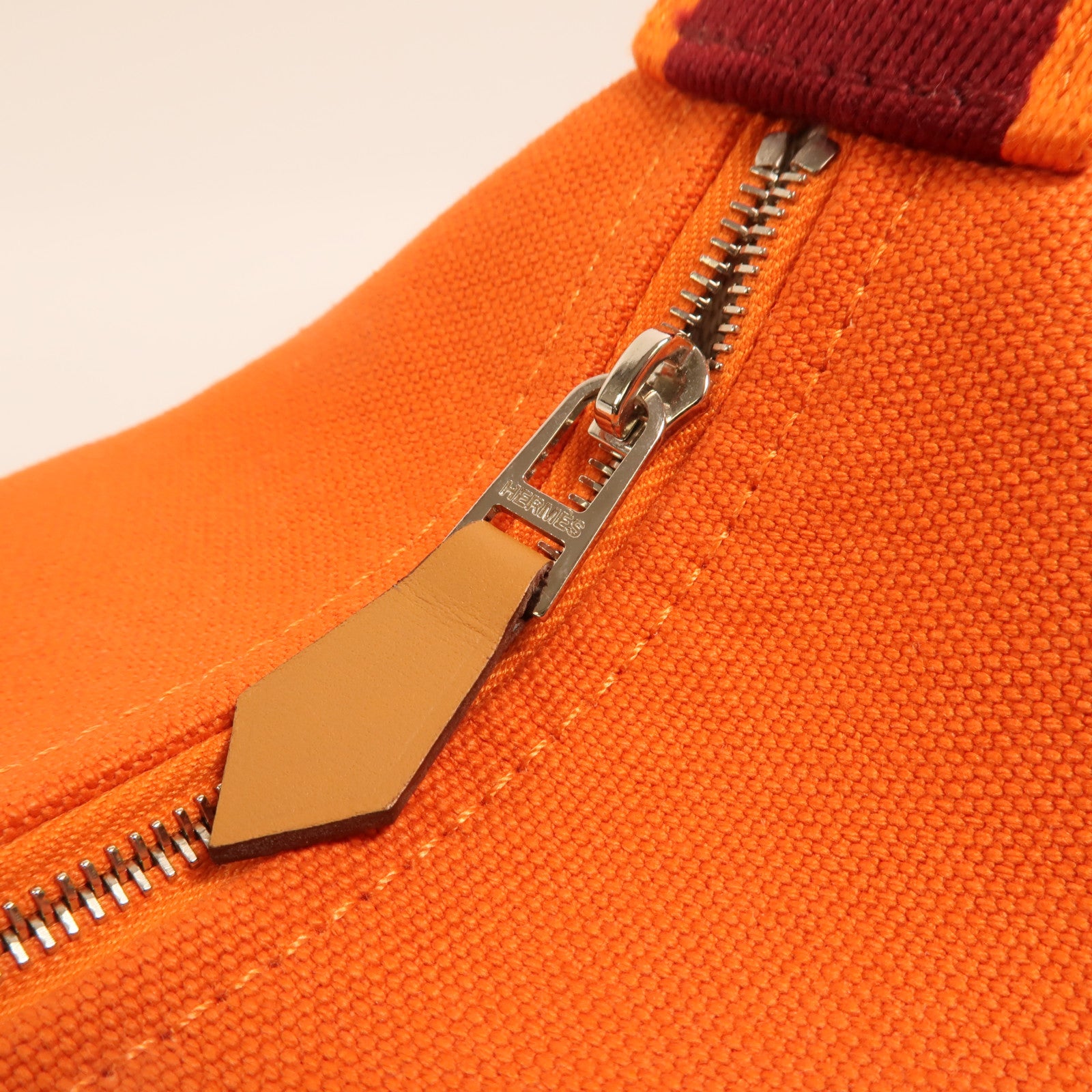 HERMES 帆布Bride A Brac Case PM銀扣手挽袋Orange