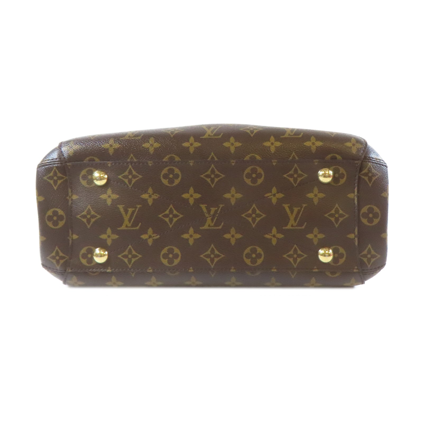 LOUIS VUITTON Monogram Montaigne MM金扣手挽肩背兩用袋啡色
