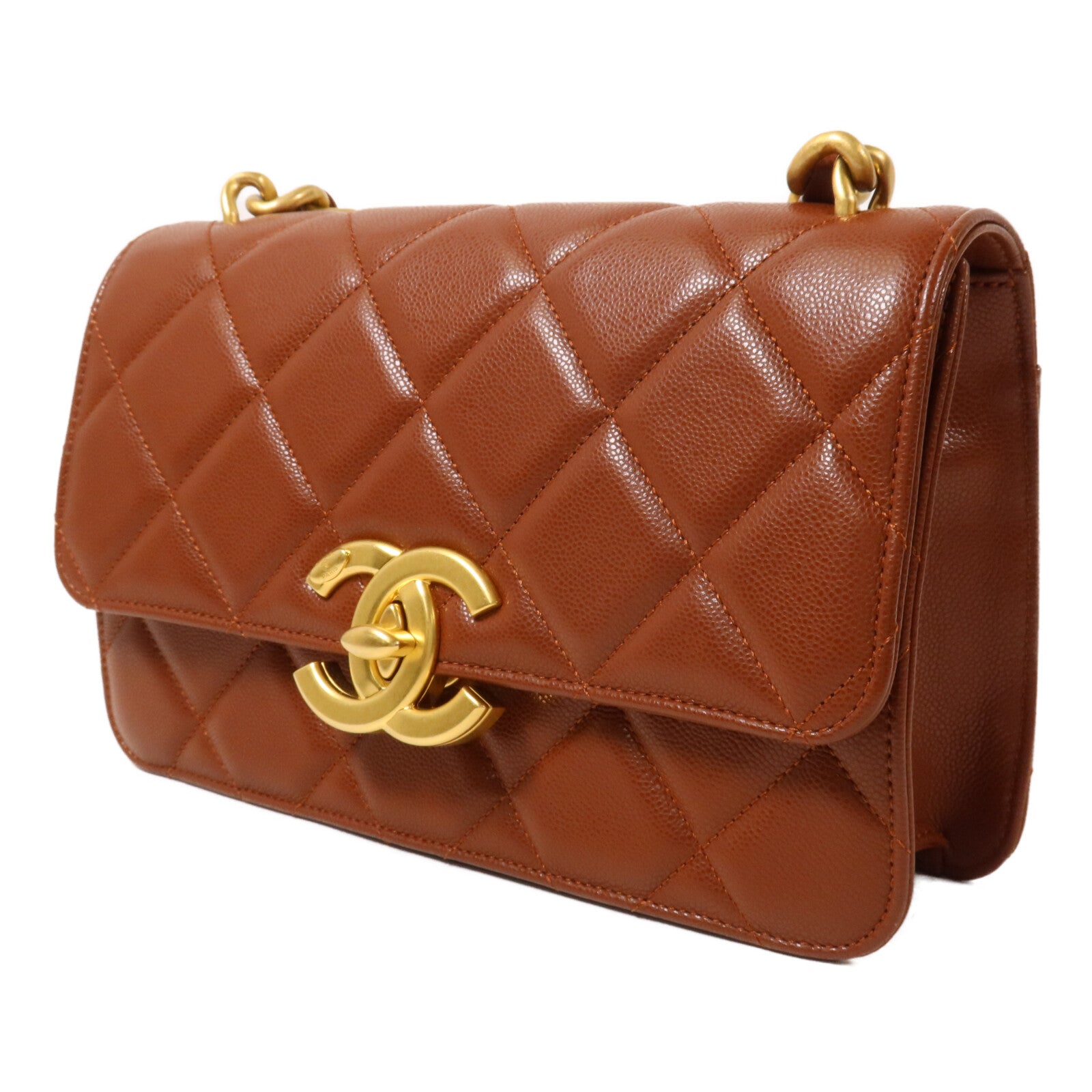 CHANEL 牛皮皮革CoCo Mark Flap Bag鏈帶肩背袋