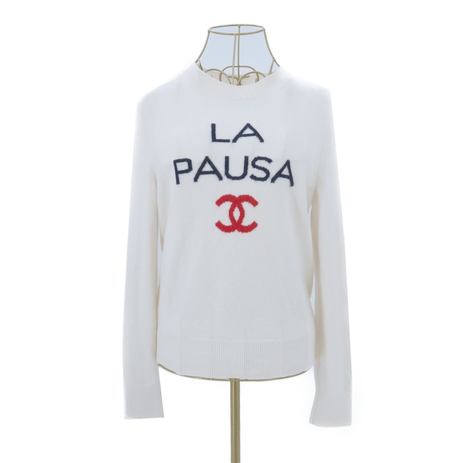 CHANEL CashmerLa Pausa Long-Sleeve Knit Top針織