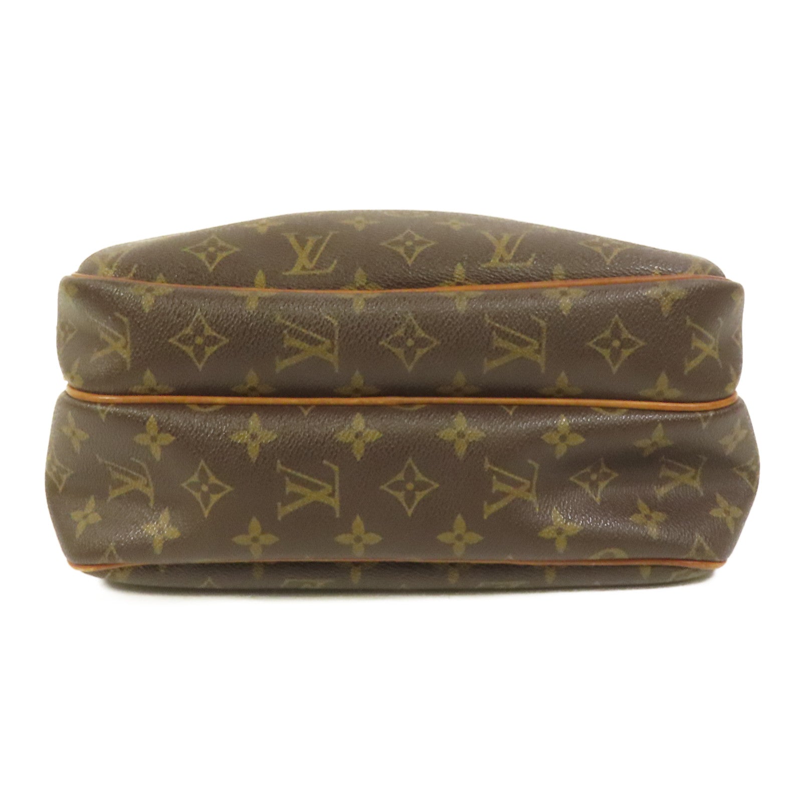 LOUIS VUITTON Monogram Reporter PM金扣肩背袋棕色