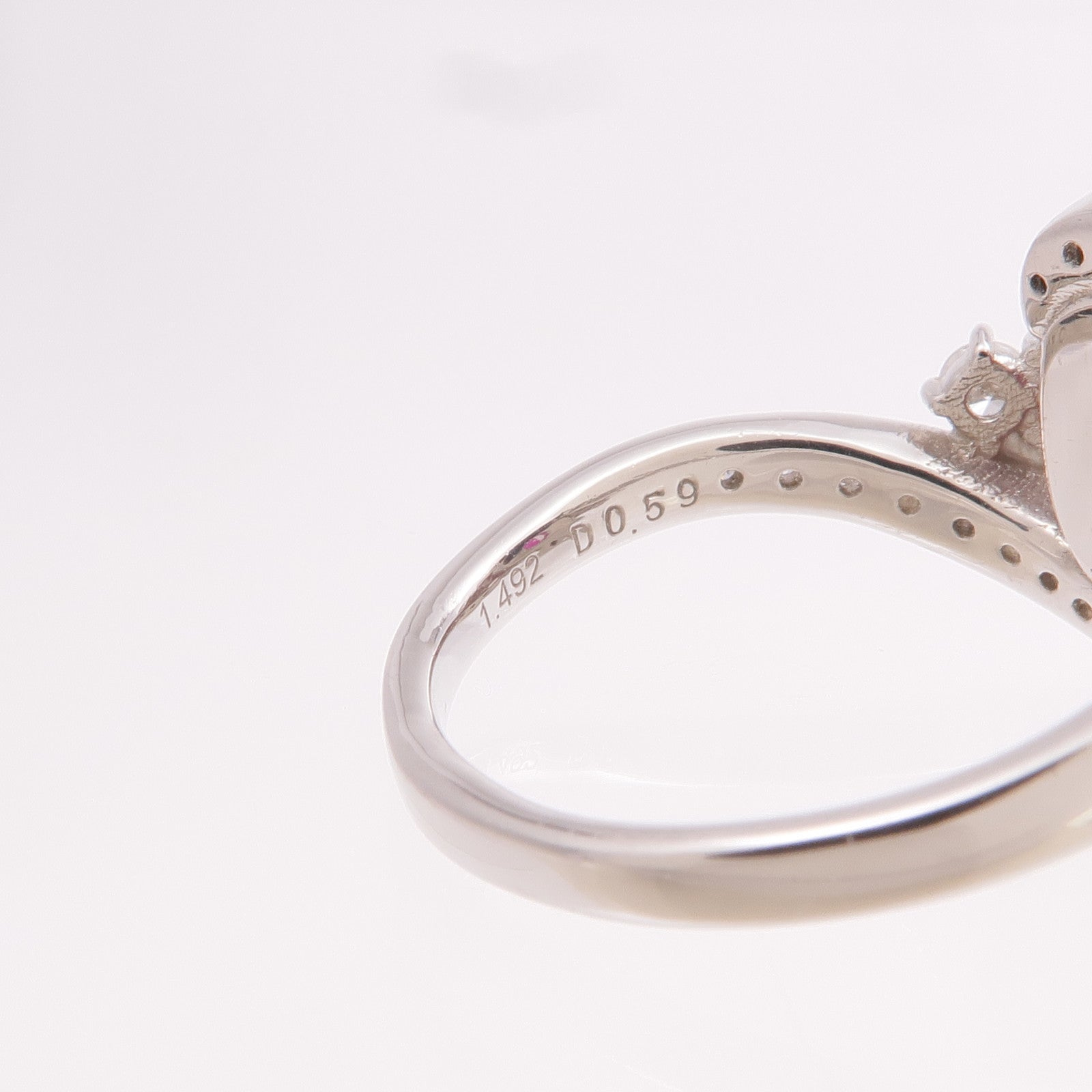 JEWELRY PT900鉑金Ruby Diamond Ring紅寶石/鑽石戒指US#6.25
