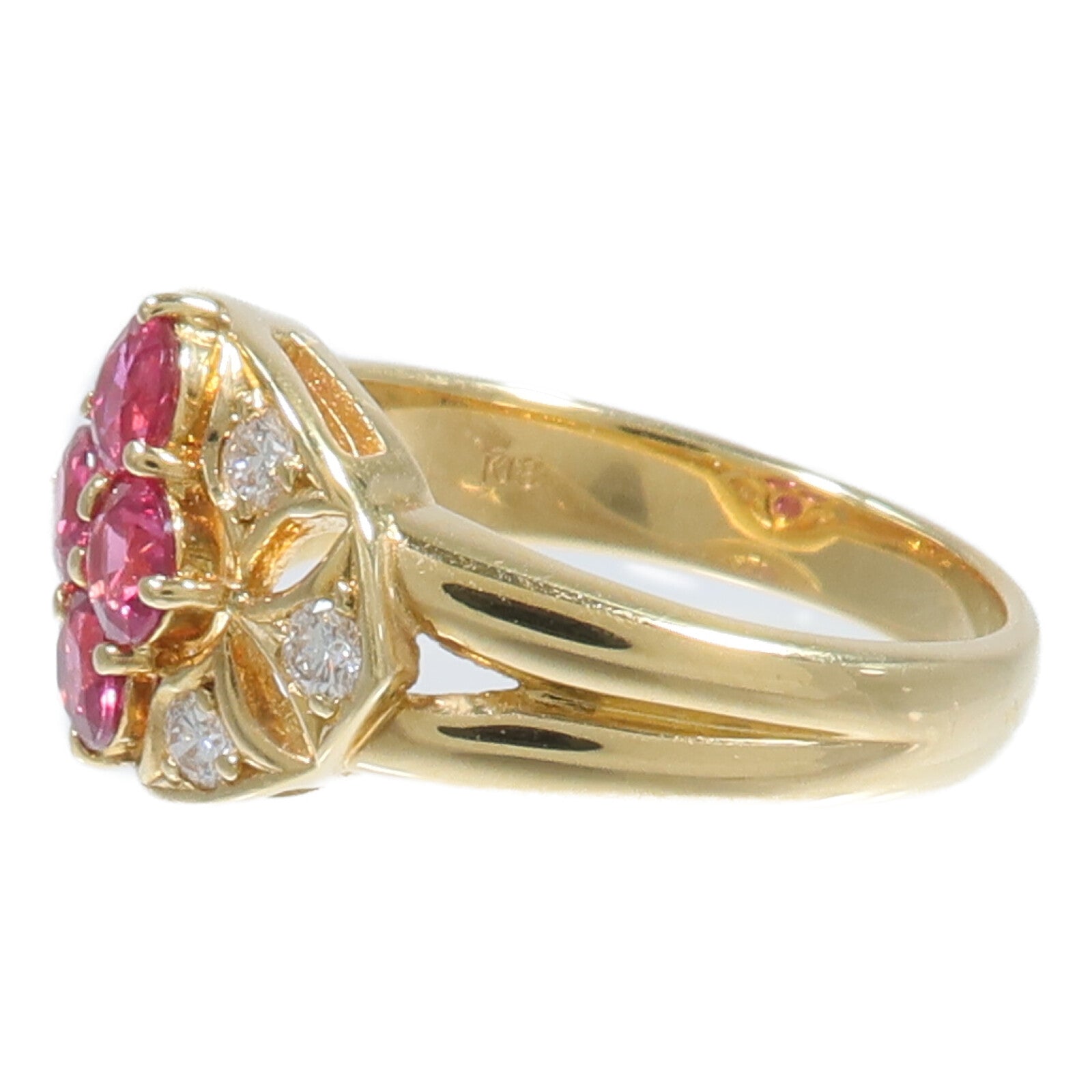JEWELRY 18K黃金Ruby Diamond Ring紅寶石/鑽石戒指