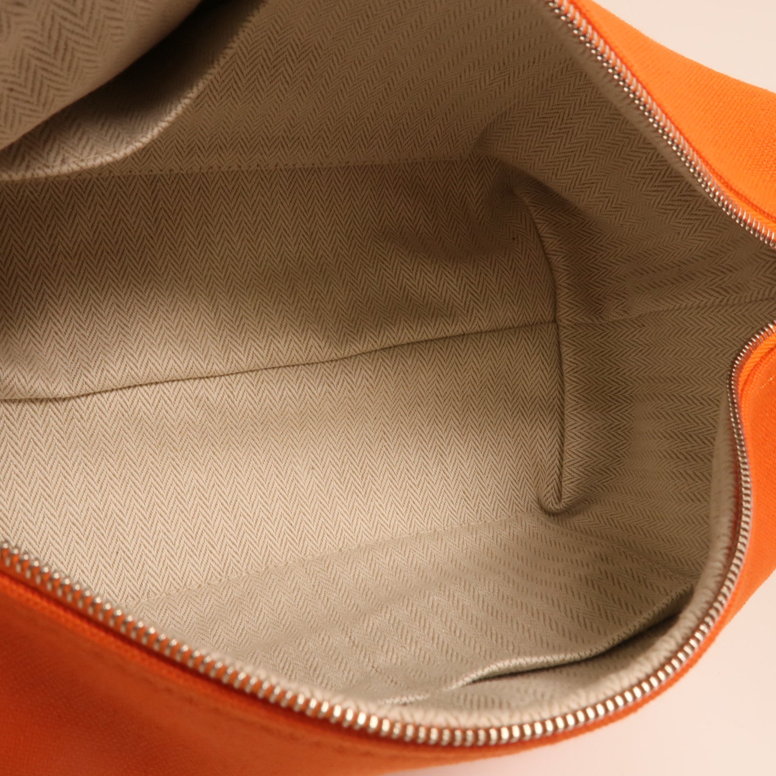 HERMES 帆布Bride A Brac Case PM銀扣手挽袋Orange