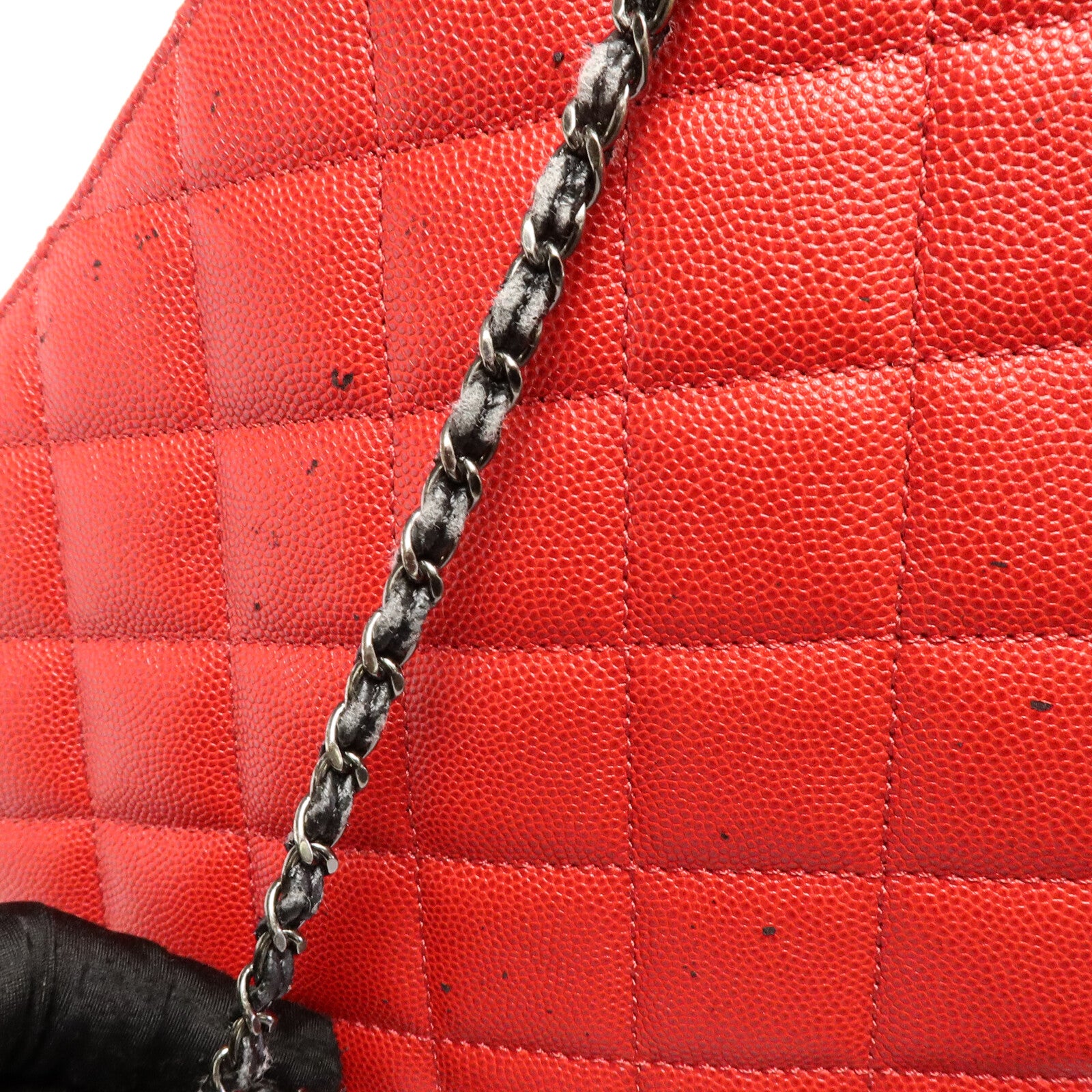CHANEL 牛皮皮革Tote Bag鏈帶手挽肩背兩用袋