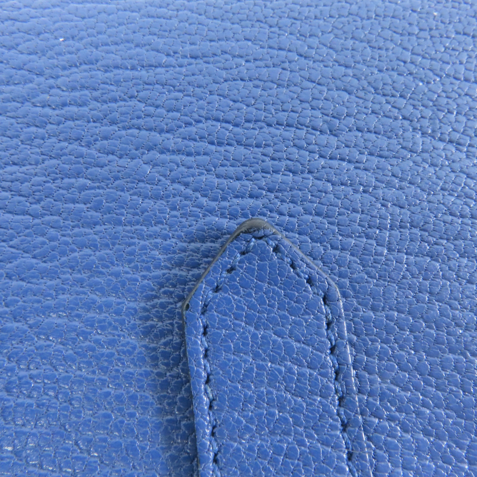 HERMES Chevre皮革Bearn Wallet銀扣錢包藍色
