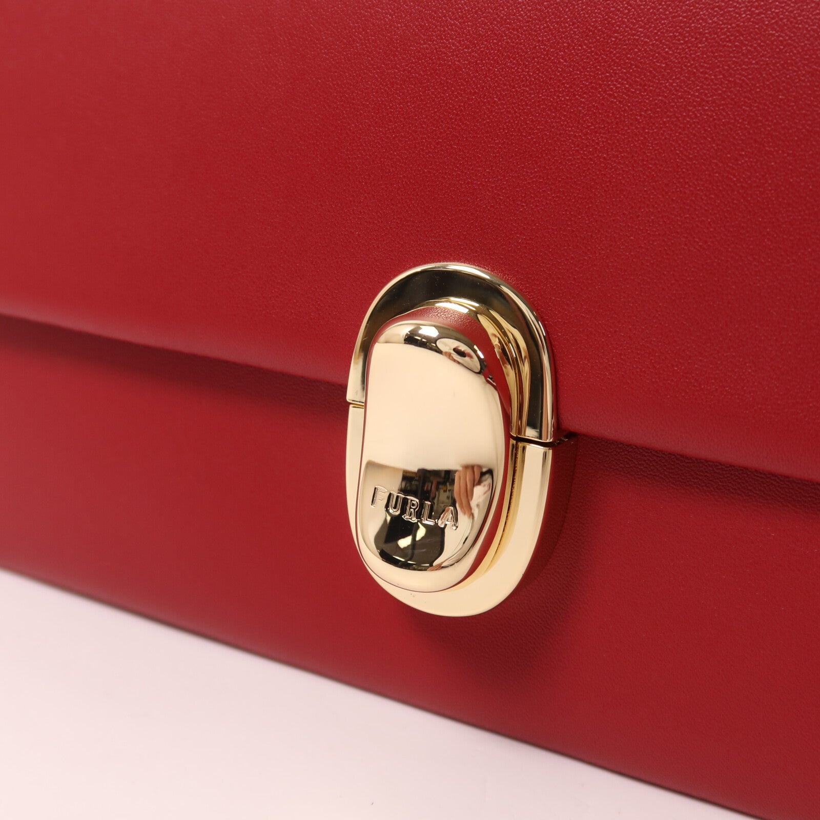 Furla 牛皮皮革Eclisse Crossbady金扣手挽肩背兩用袋