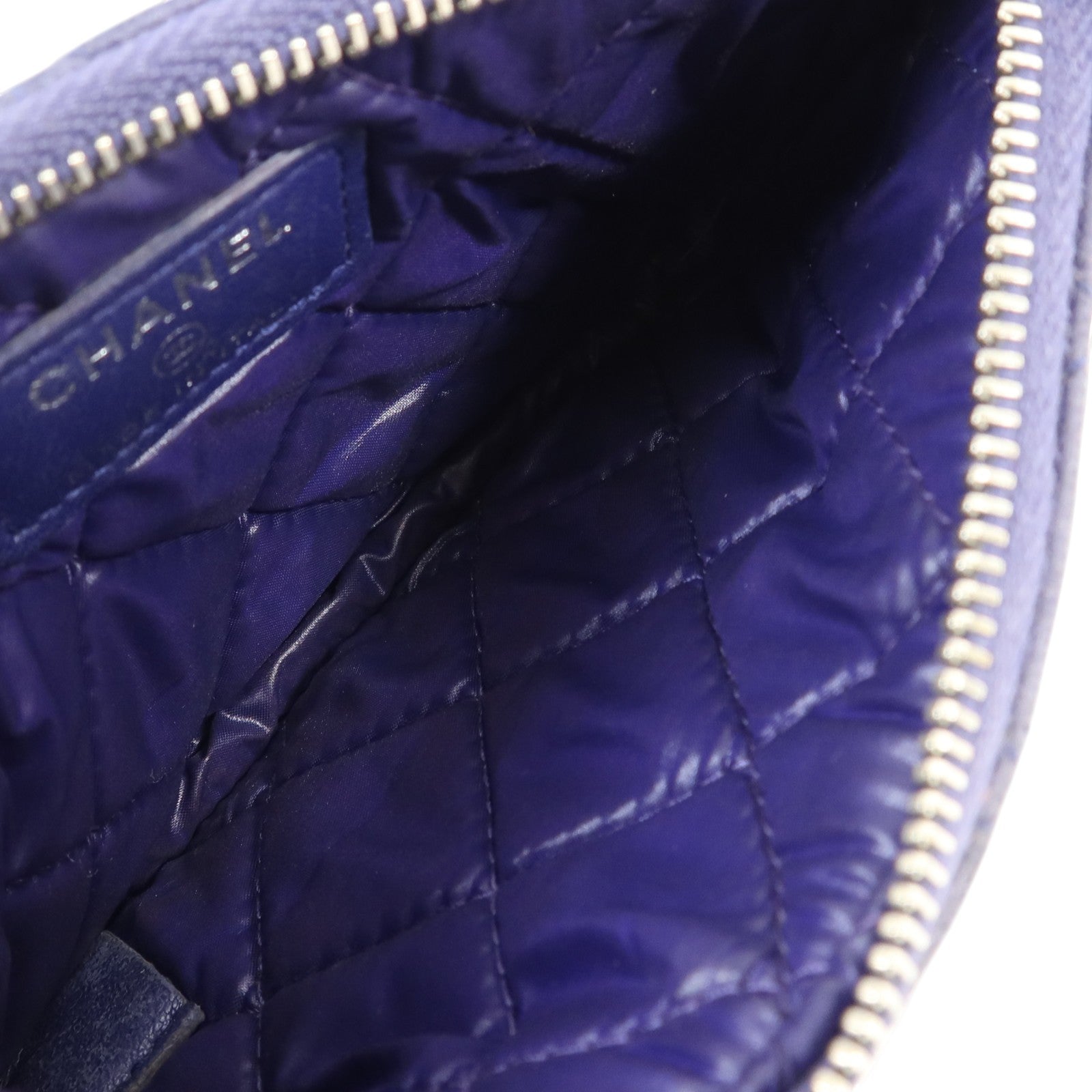 CHANEL 羊皮皮革Mini Zipped Pouch銀扣手拿包