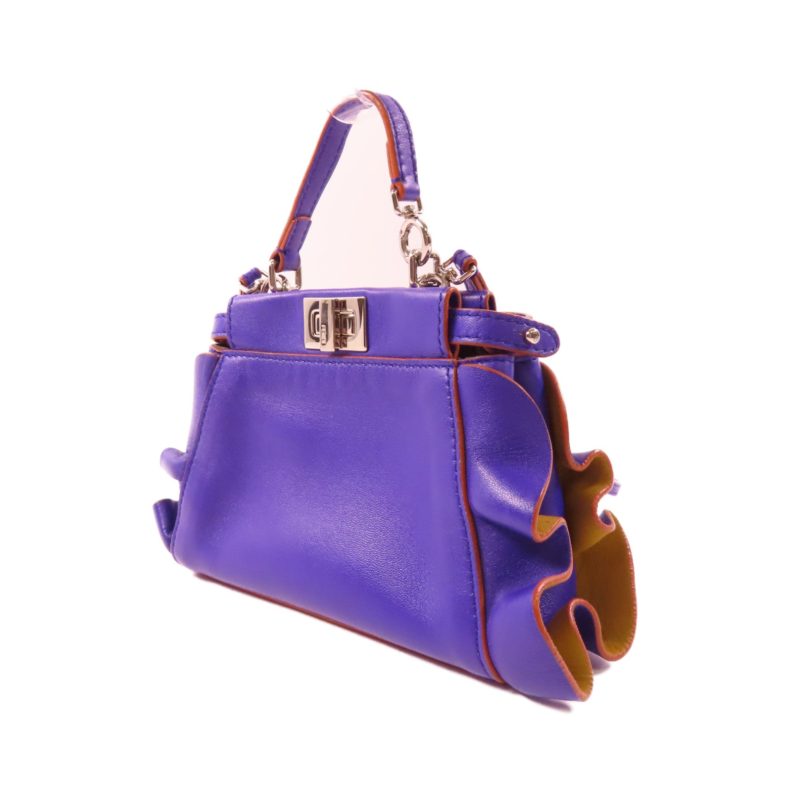 FENDI 牛皮皮革2Way Shoulder銀扣手挽肩背兩用袋