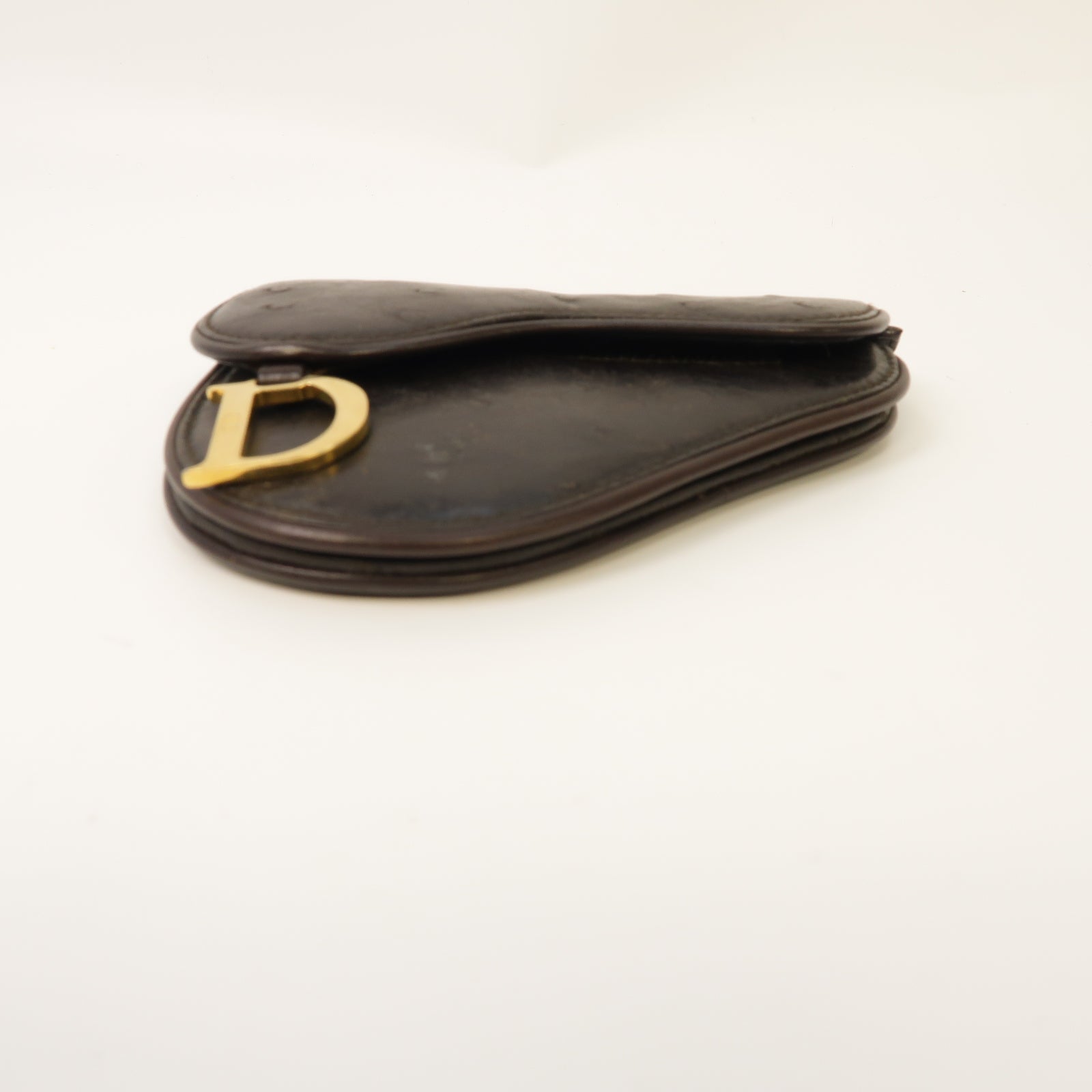 Dior **【激減優惠】駝鳥皮革Coin Case金扣零錢包啡色
