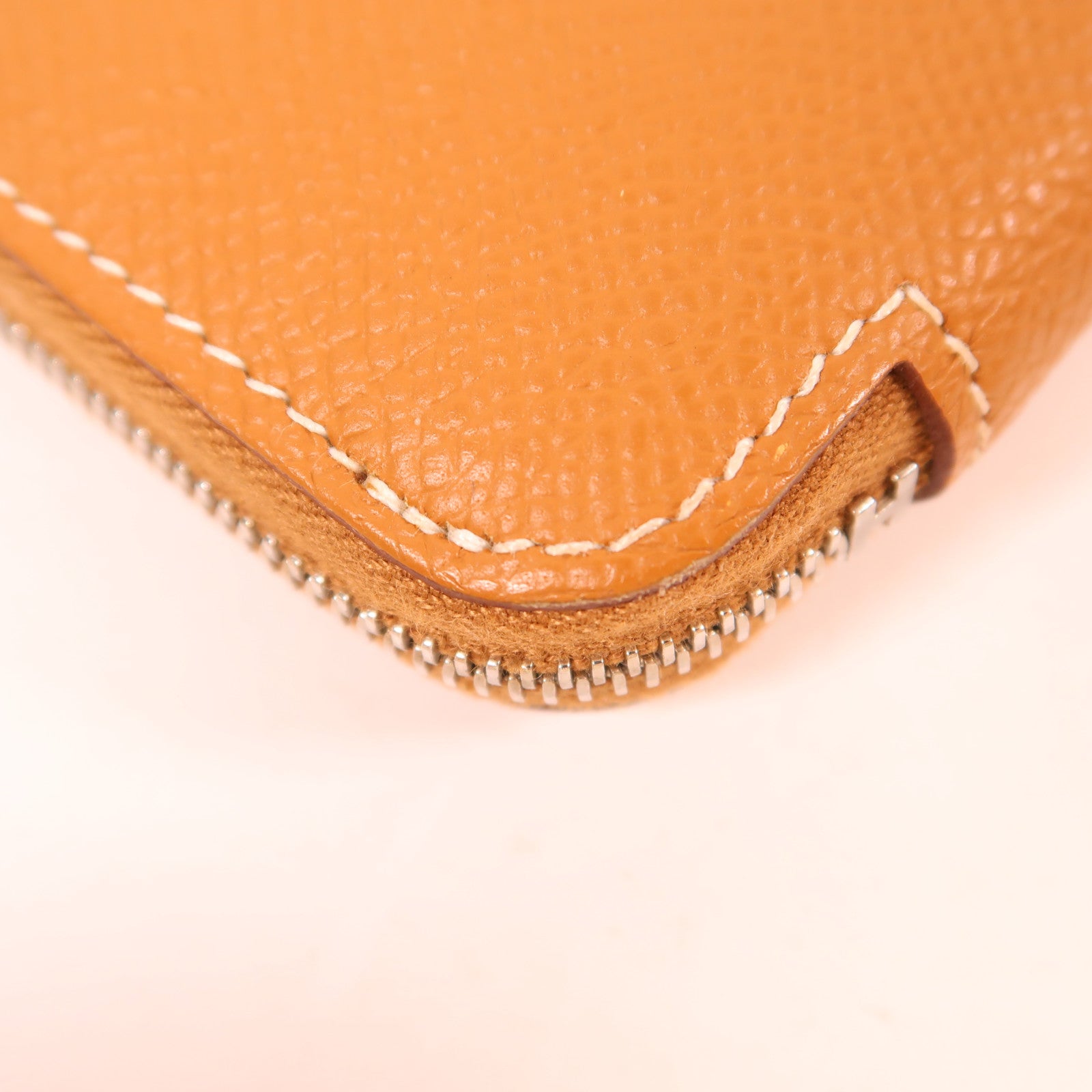 HERMES Epsom皮革Silk In Long Wallet銀扣長錢包Gold