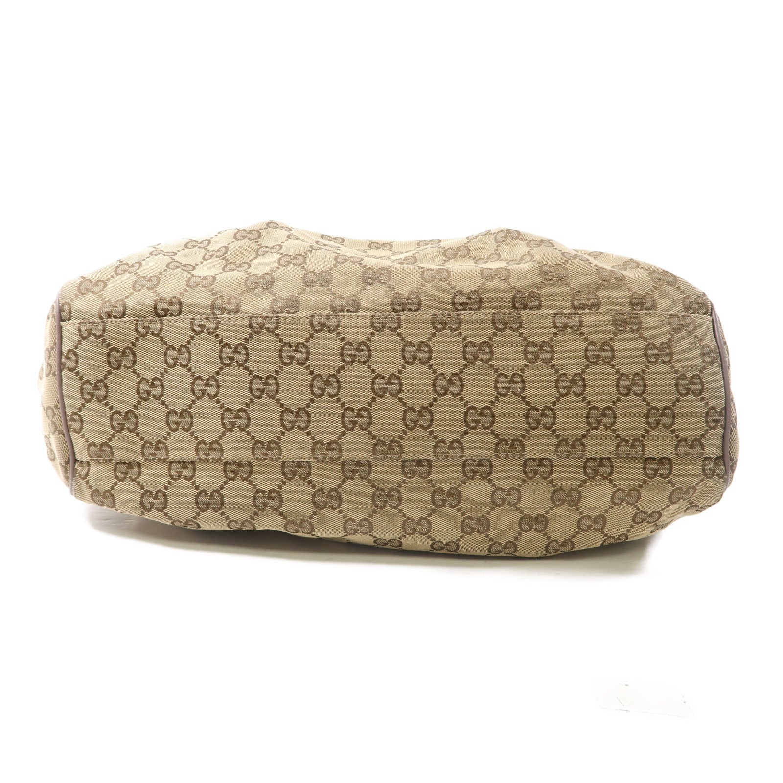 GUCCI 帆布Sukey Tote金扣手挽袋棕色
