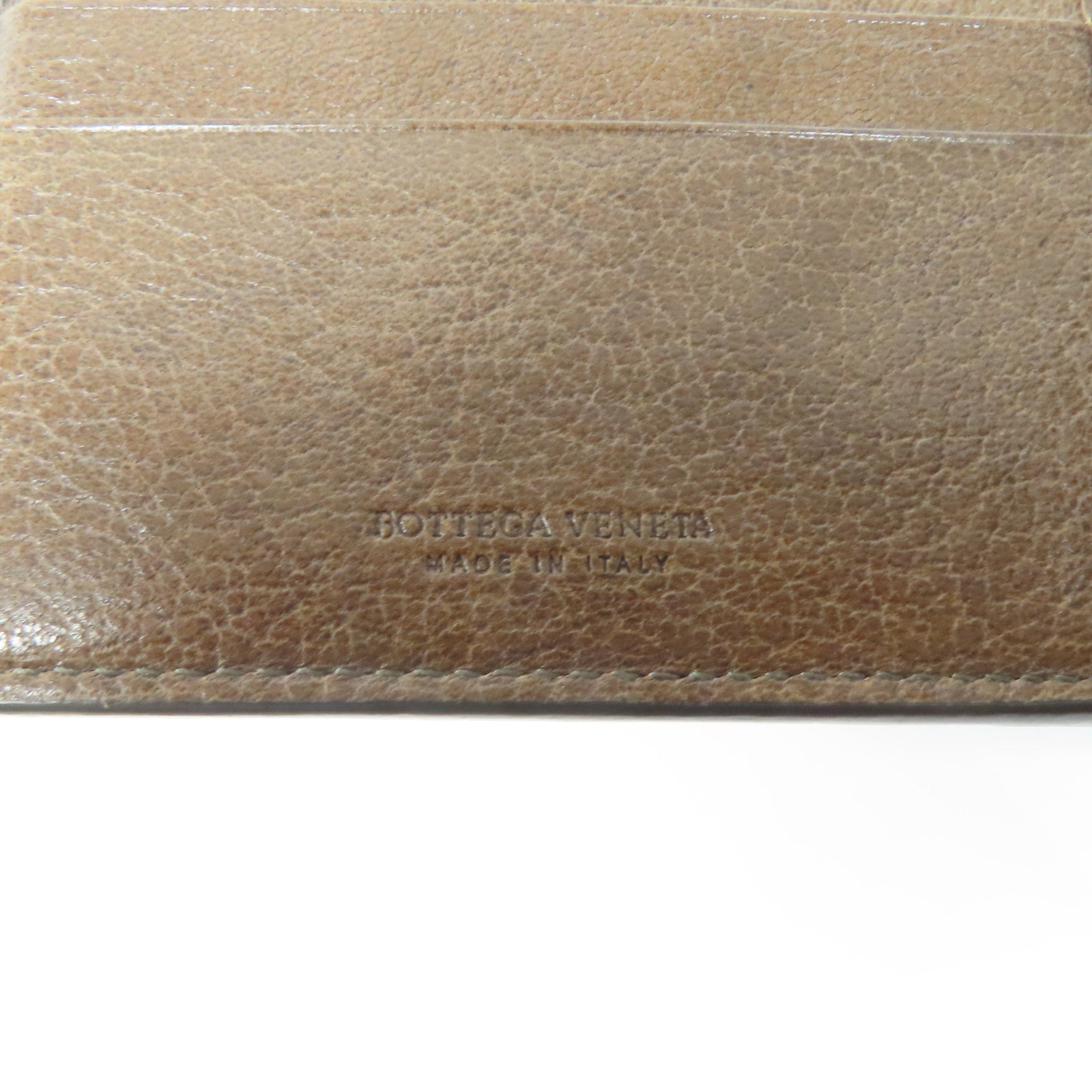 BOTTEGA VENETA 【激減優惠】織紋皮革Wallet金扣鈕扣錢包啡色