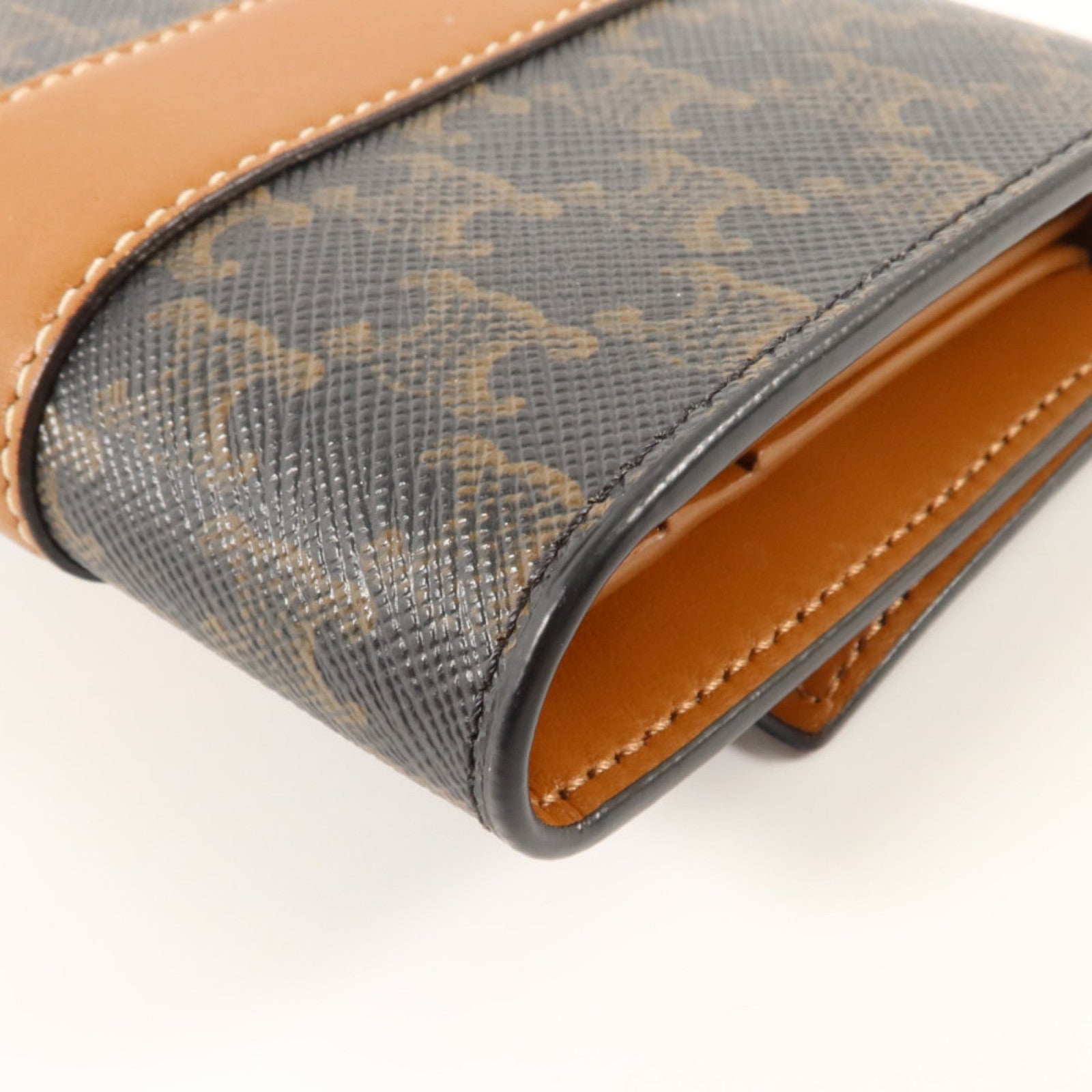 CELINE 塗層帆布Small Trifold Wallet金扣錢包