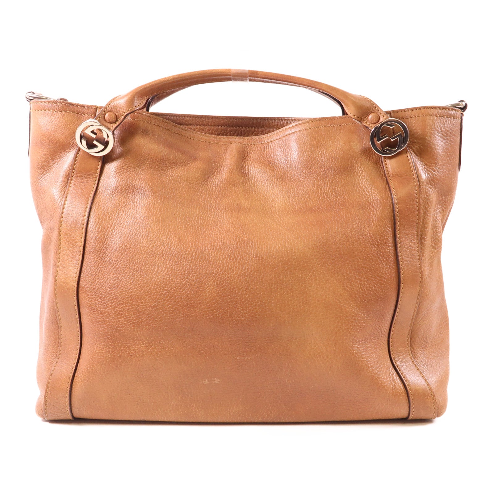 GUCCI 牛皮皮革２Way Shoulder銀扣手挽肩背兩用袋