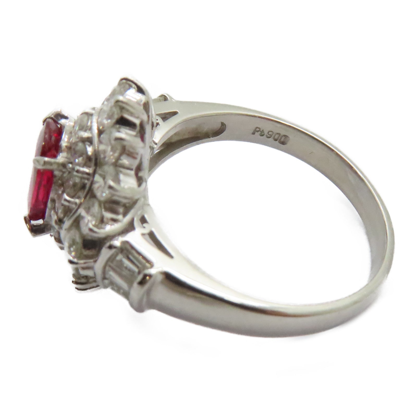 JEWELRY 【激減優惠】PT900鉑金Ruby Diamond Ring 0.97ct紅寶石/1.17ct鑽石戒指US#7