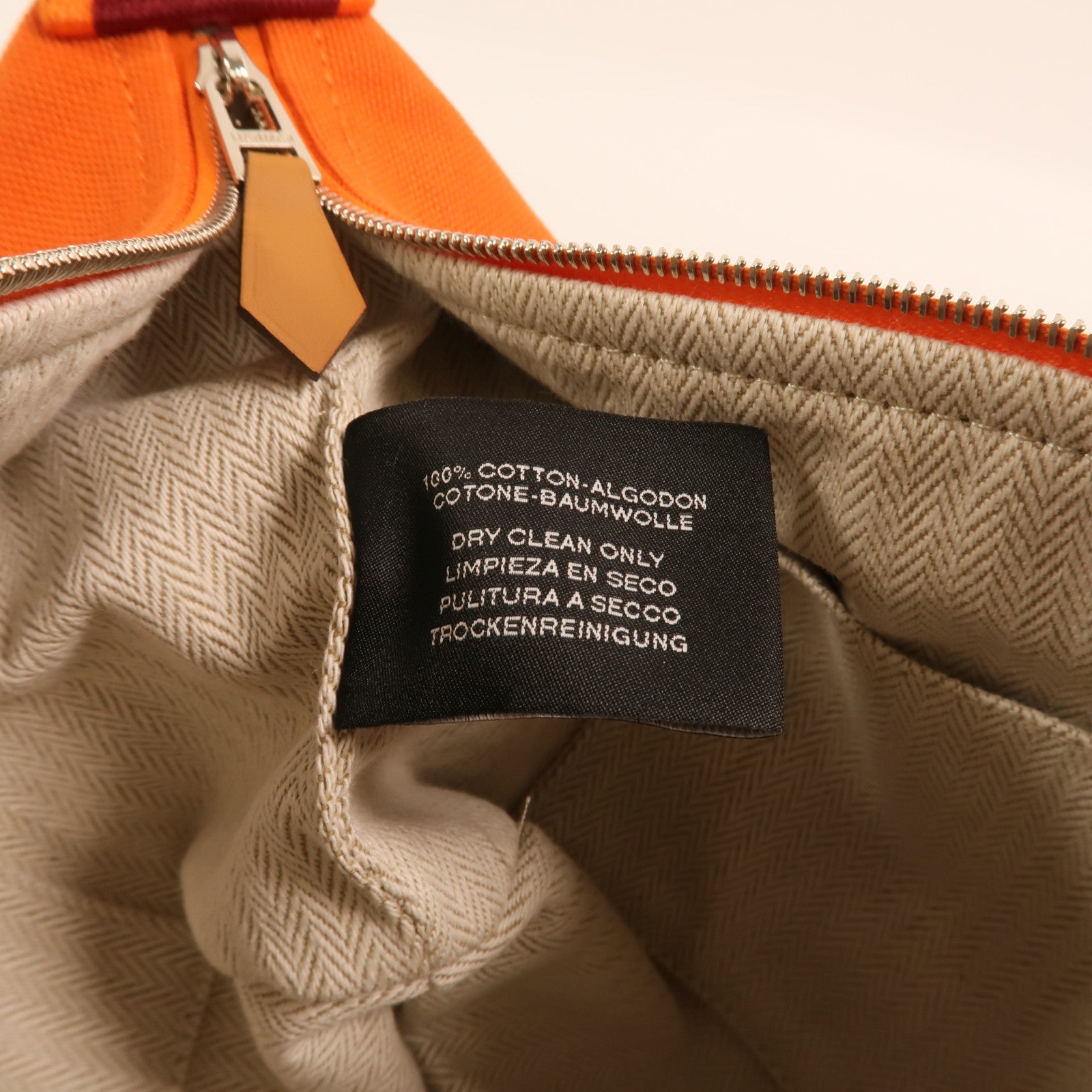 HERMES 帆布Bride A Brac Case PM銀扣手挽袋Orange