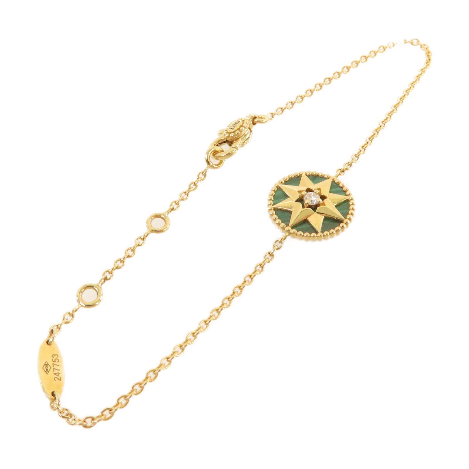 Dior 【激減優惠】18K黃金/綠松寶石/0.04ct鑽石Rose Des Vents Bracelet手鏈