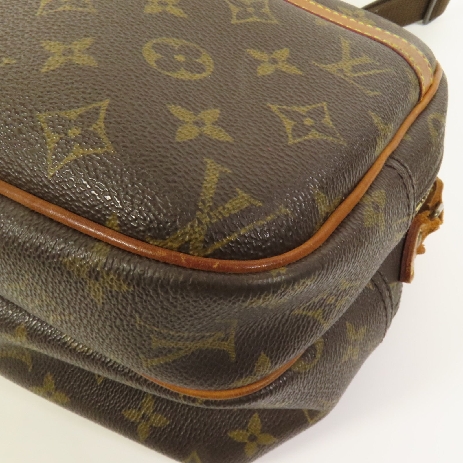 LOUIS VUITTON Monogram Reporter PM金扣肩背袋棕色
