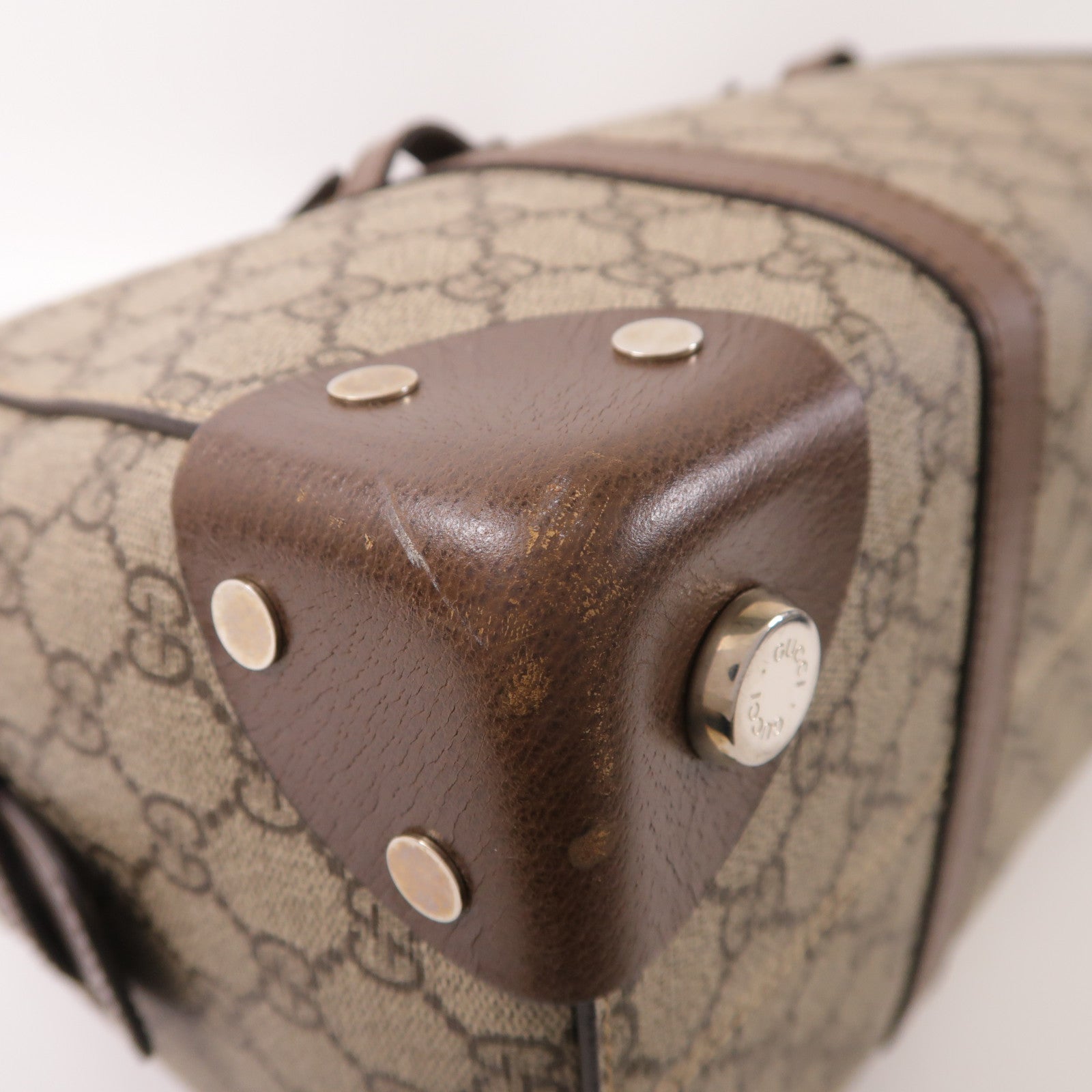 GUCCI SHW GG Supreme Tote Bag 626356 Coated Canvas Brown