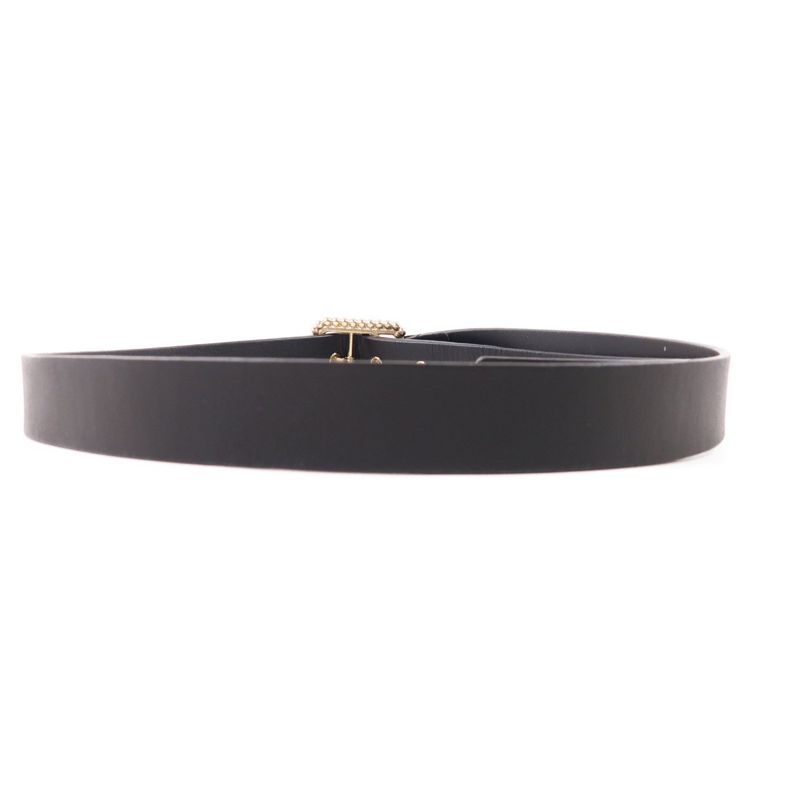 CHANEL 牛皮皮革Belt金扣皮帶
