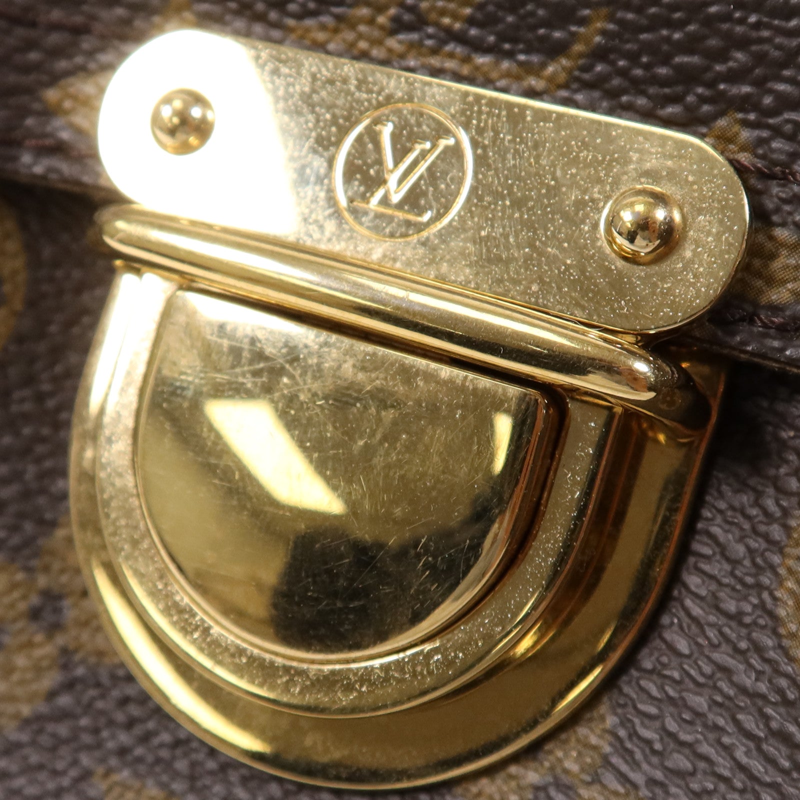 LOUIS VUITTON Monogram Manhattan PM金扣手挽袋