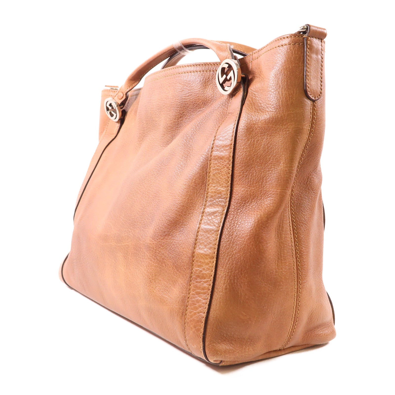 GUCCI 牛皮皮革２Way Shoulder銀扣手挽肩背兩用袋